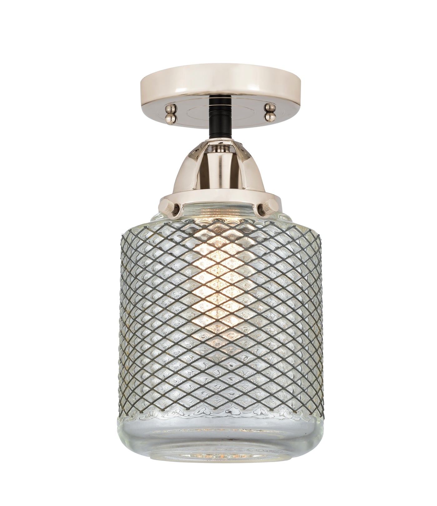 Nouveau Semi-Flush Mount Brushed Satin Nickel