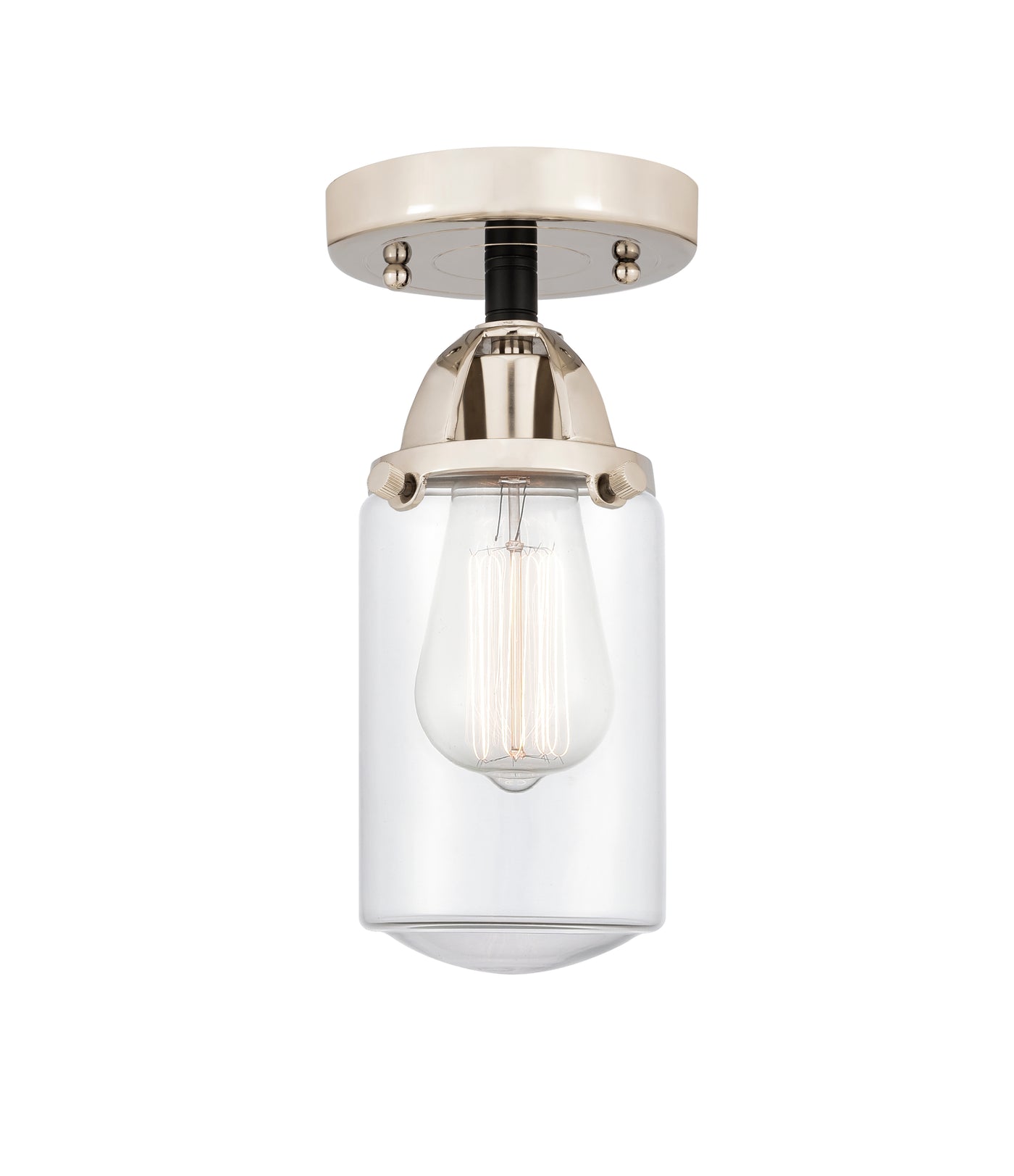 Nouveau Semi-Flush Mount Brushed Satin Nickel