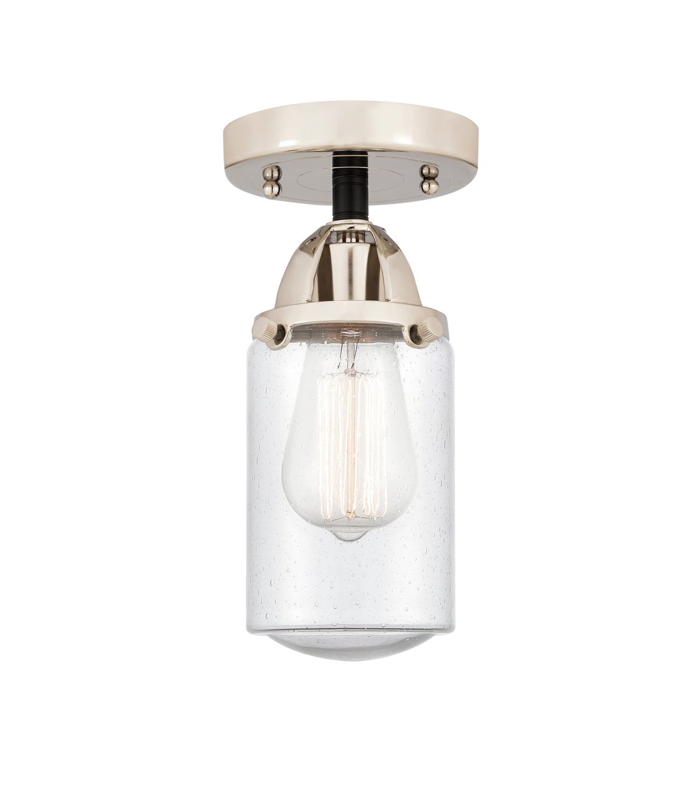 Nouveau Semi-Flush Mount Brushed Satin Nickel