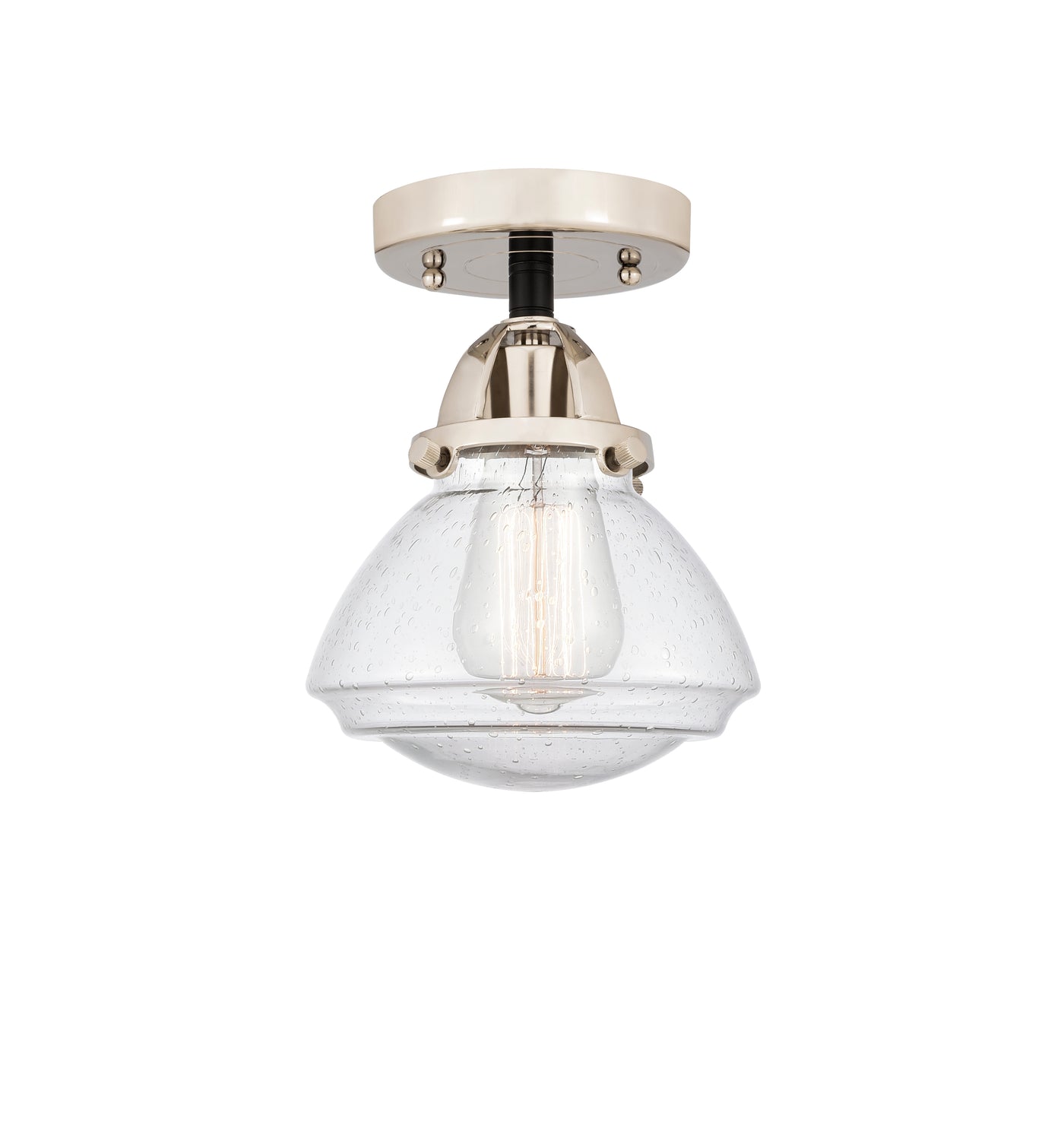 Nouveau Semi-Flush Mount Brushed Satin Nickel