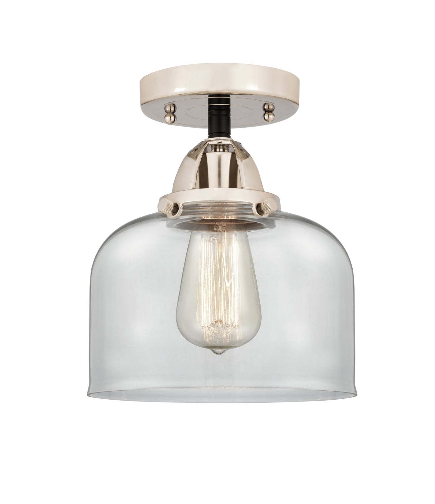Nouveau Semi-Flush Mount Brushed Satin Nickel