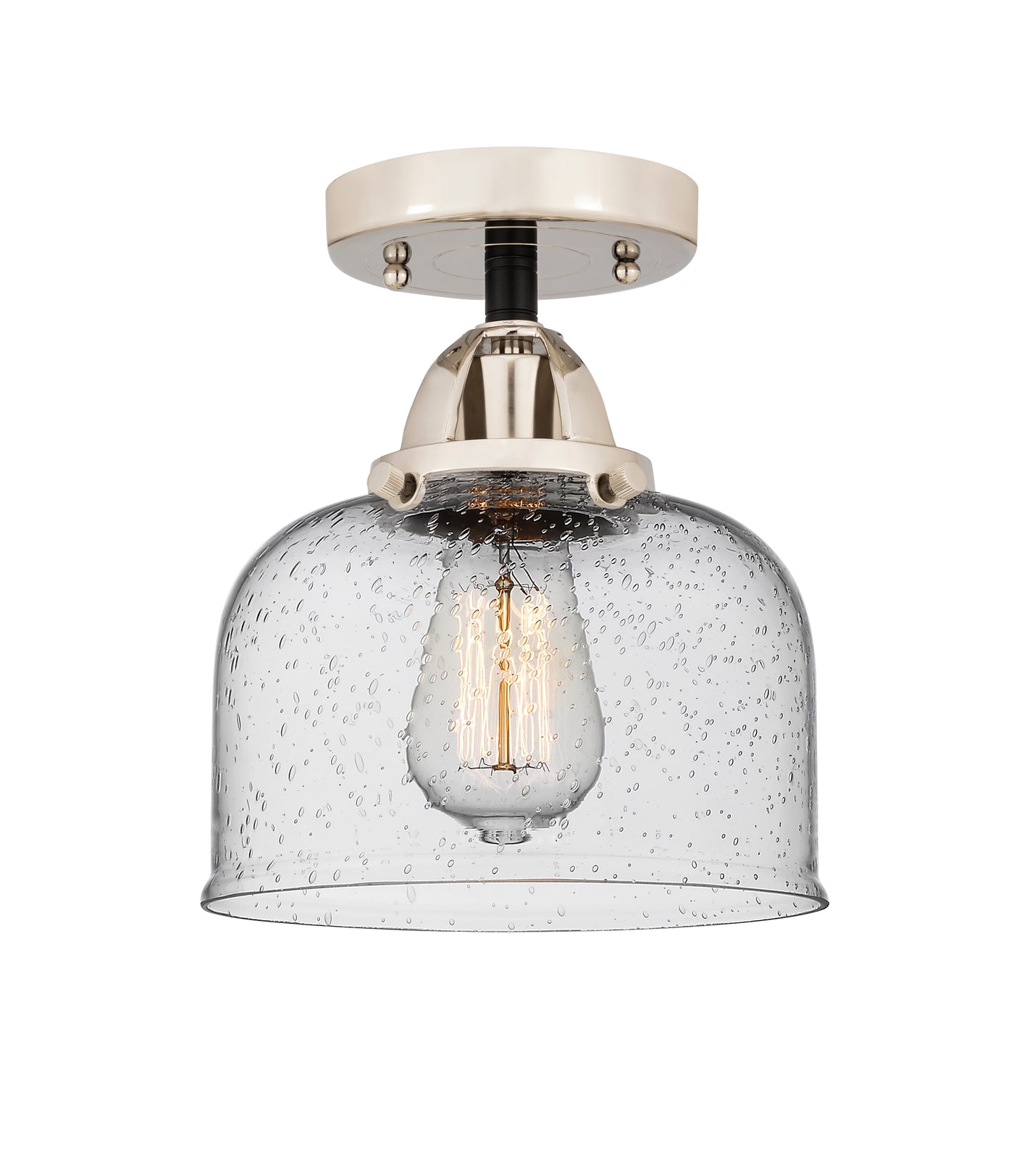Nouveau Semi-Flush Mount Brushed Satin Nickel