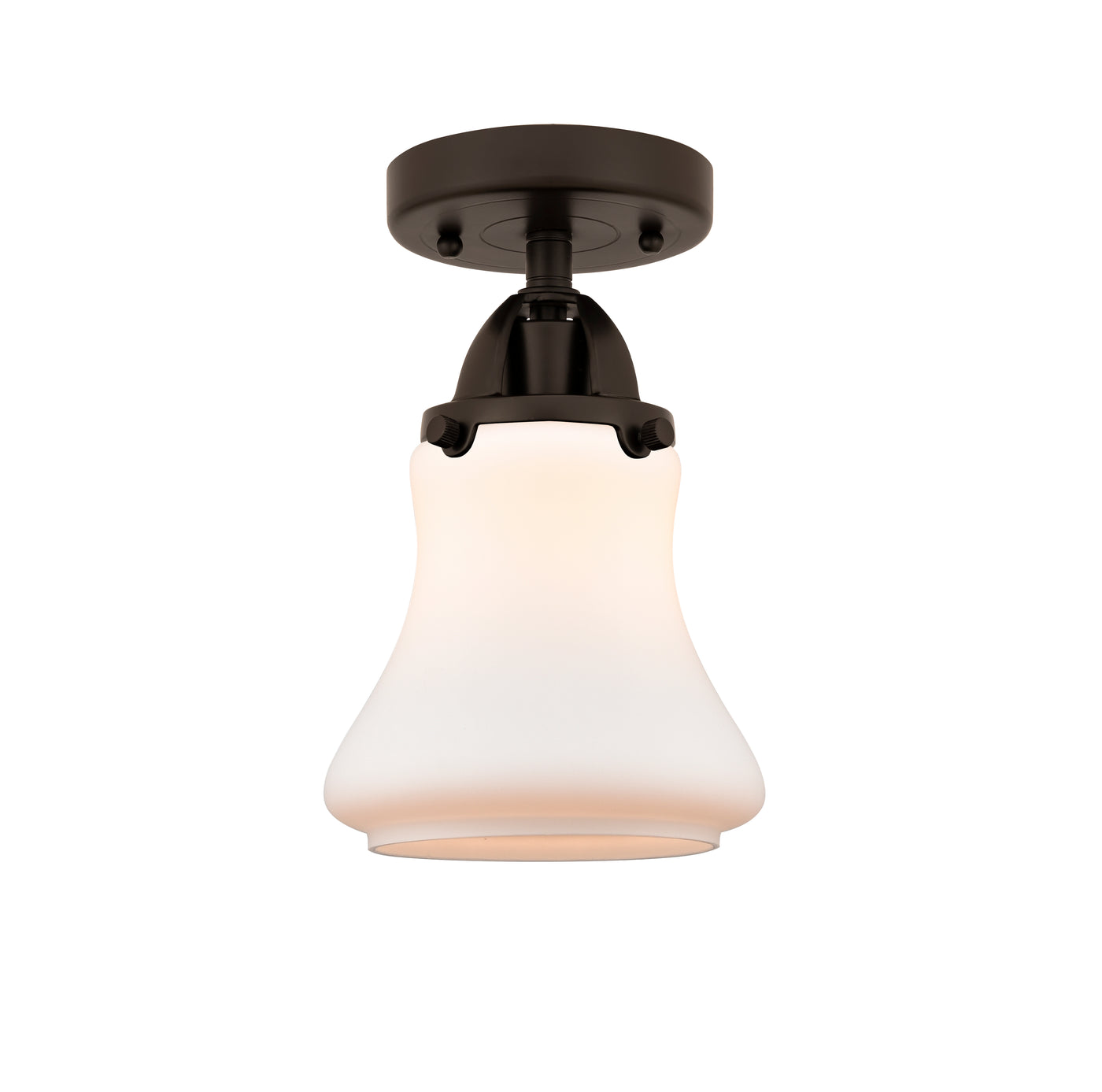 Nouveau Semi-Flush Brushed Nickel Cast Brass