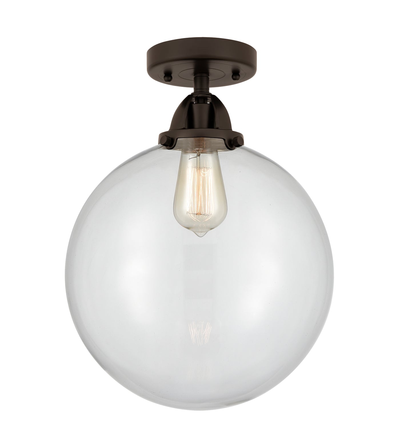Nouveau Semi-Flush Mount Brushed Satin Nickel