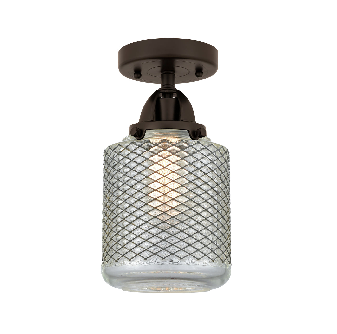 Nouveau Semi-Flush Mount Brushed Satin Nickel