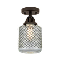 Nouveau Semi-Flush Mount Brushed Satin Nickel