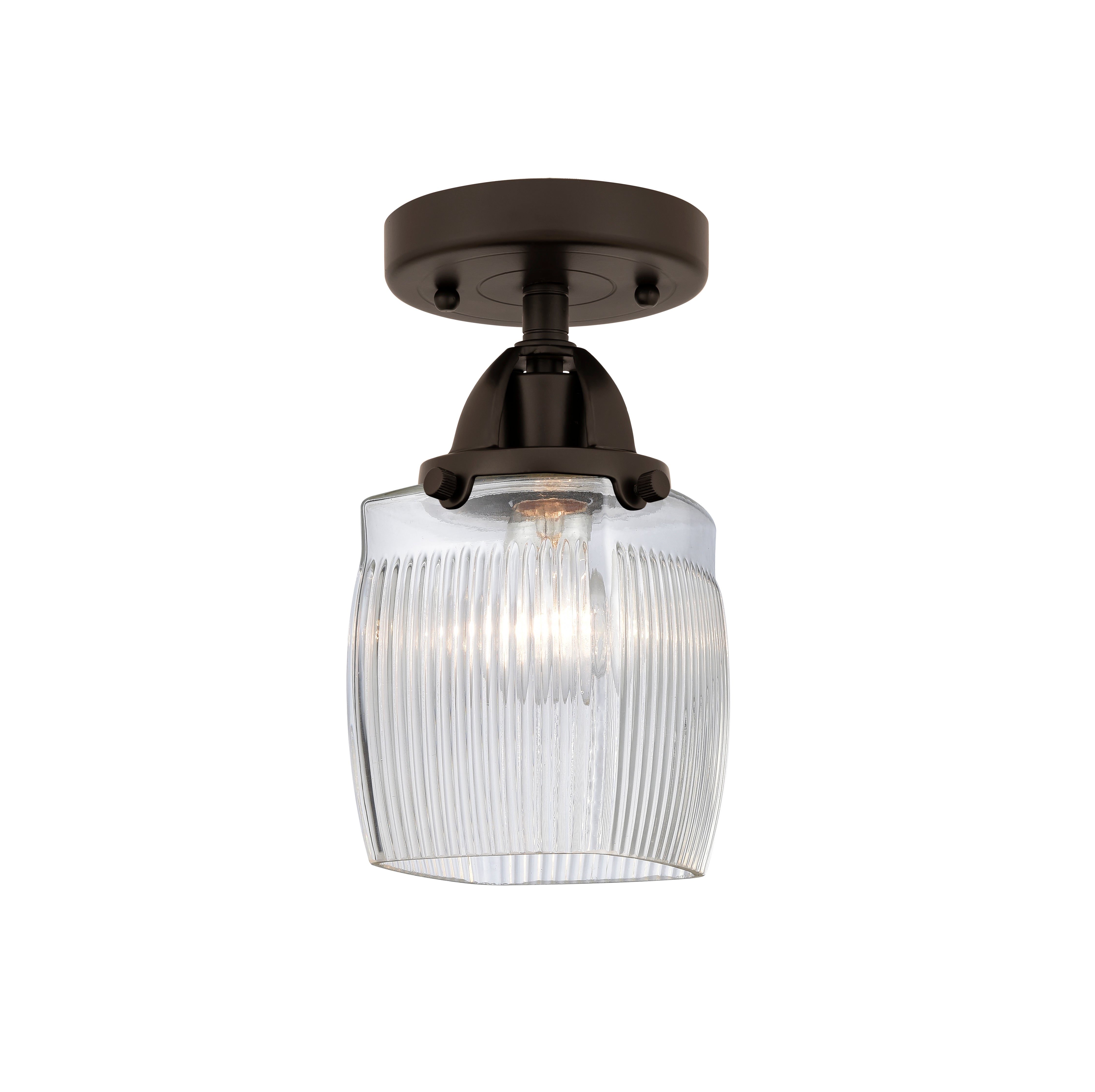 Nouveau Semi-Flush Mount 2 Lights Nickel