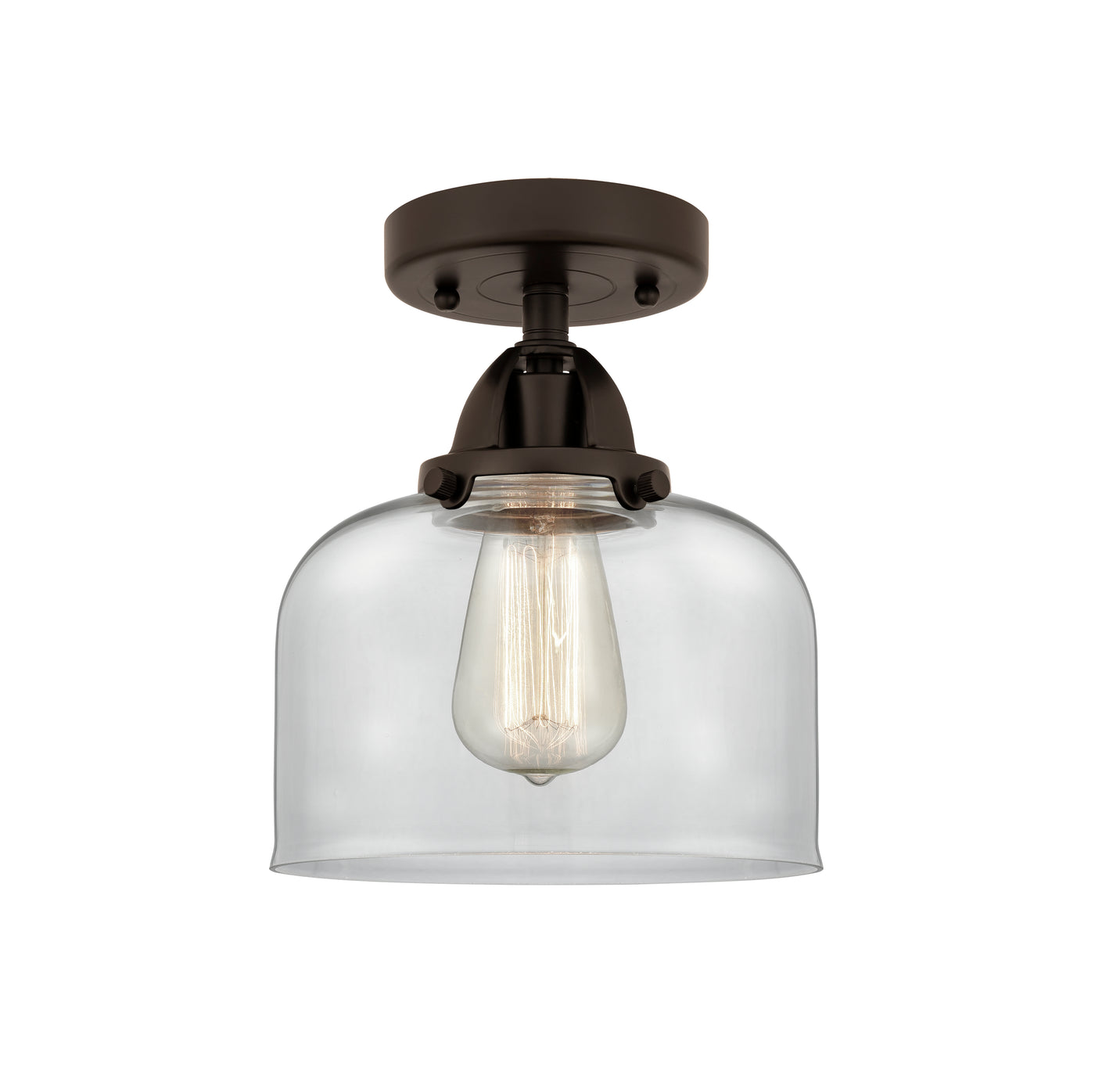Nouveau Semi-Flush Mount Brushed Satin Nickel
