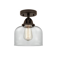 Nouveau Semi-Flush Mount Brushed Satin Nickel