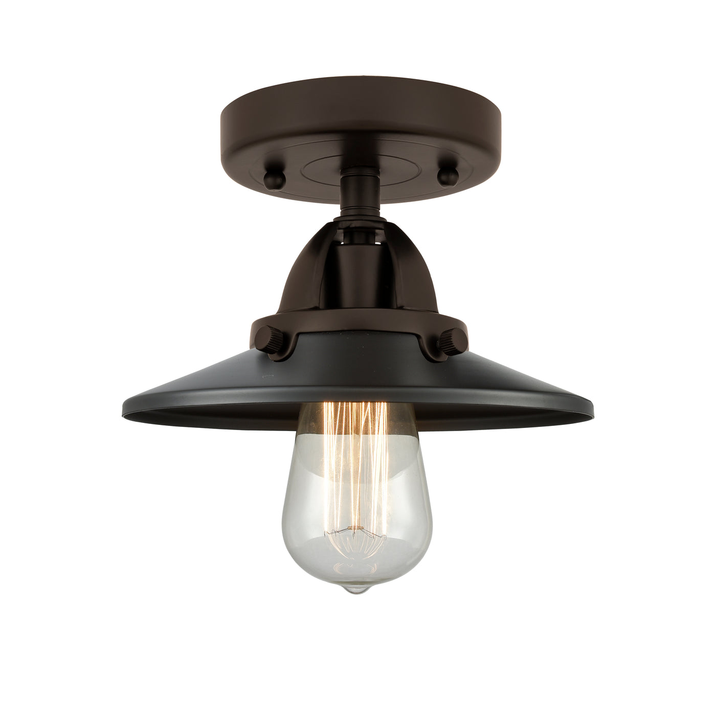 Nouveau Semi-Flush Mount Brushed Satin Nickel