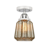 Nouveau Semi-Flush Mount Brushed Nickel Glass