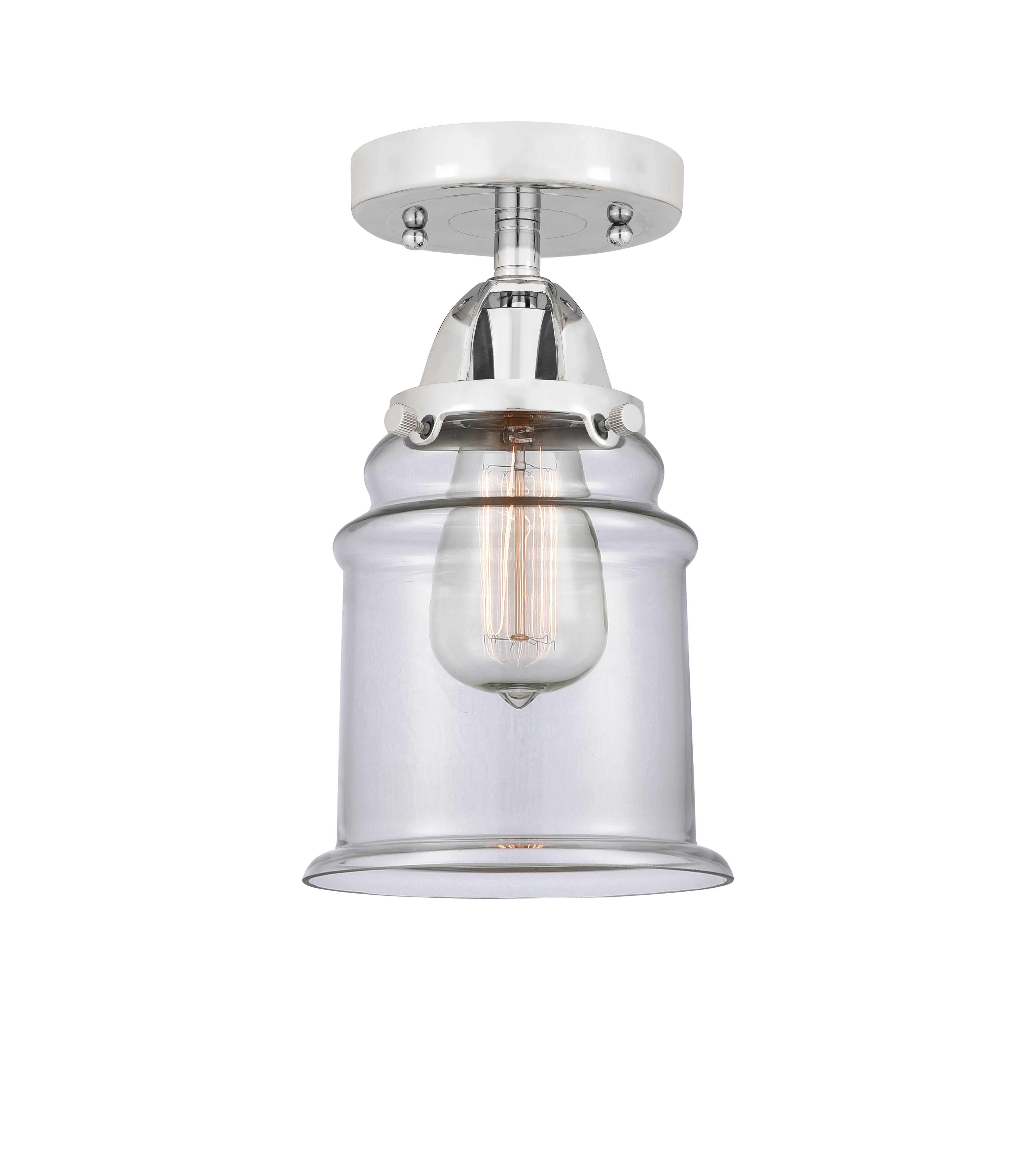 Nouveau Semi-Flush Mount Brushed Satin Nickel
