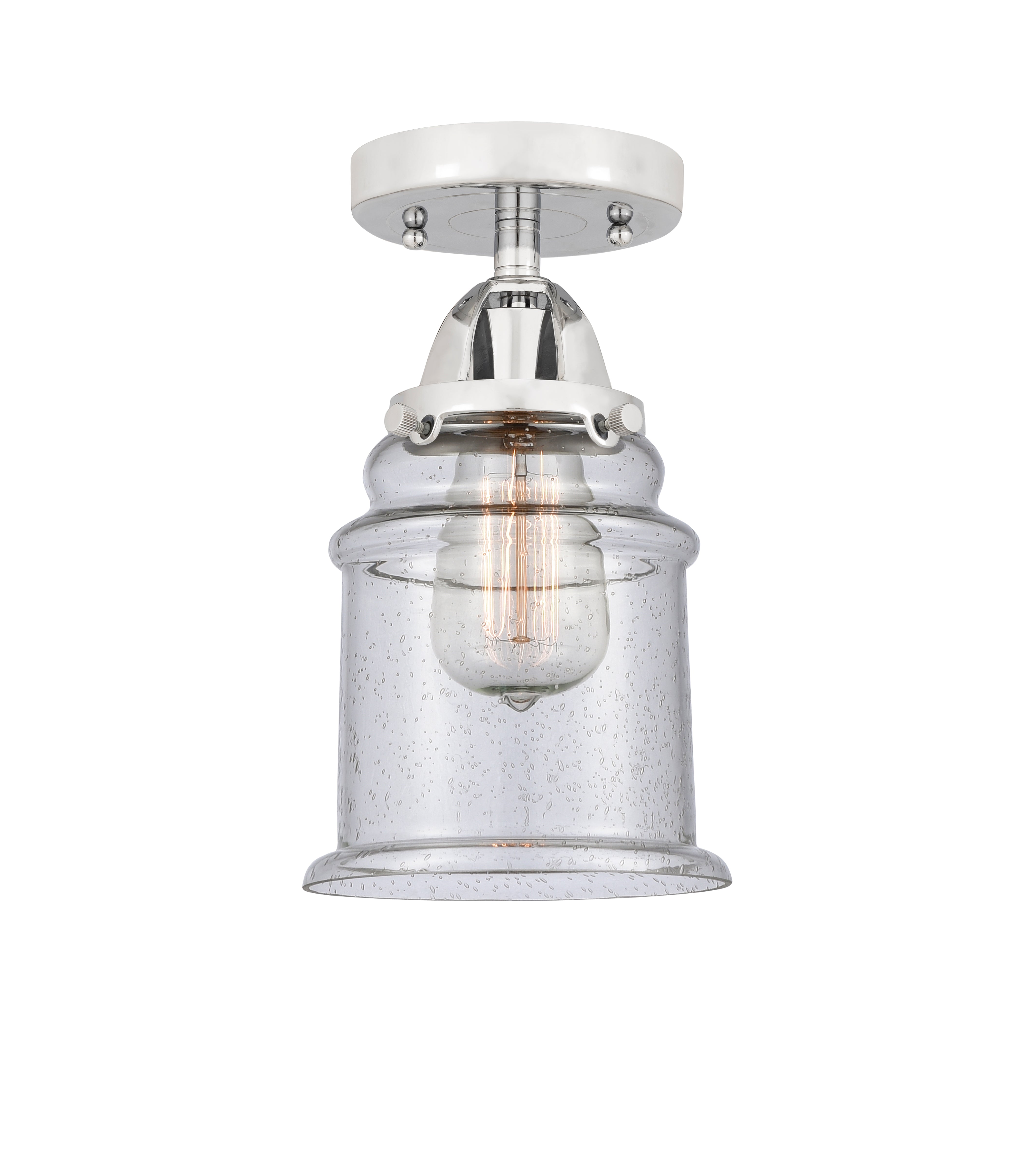 Nouveau Semi-Flush Mount Brushed Satin Nickel