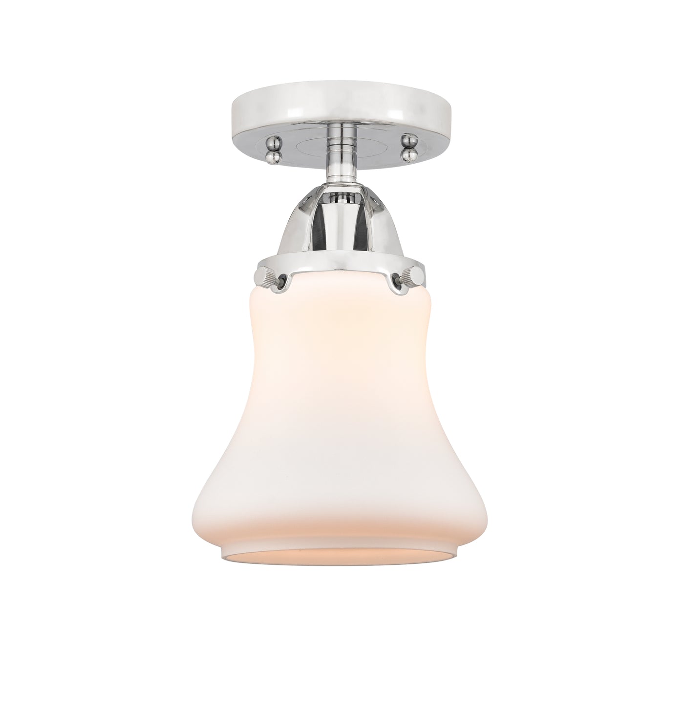 Nouveau Semi-Flush Brushed Nickel Cast Brass