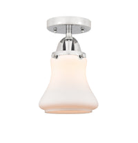 Nouveau Semi-Flush Brushed Nickel Cast Brass