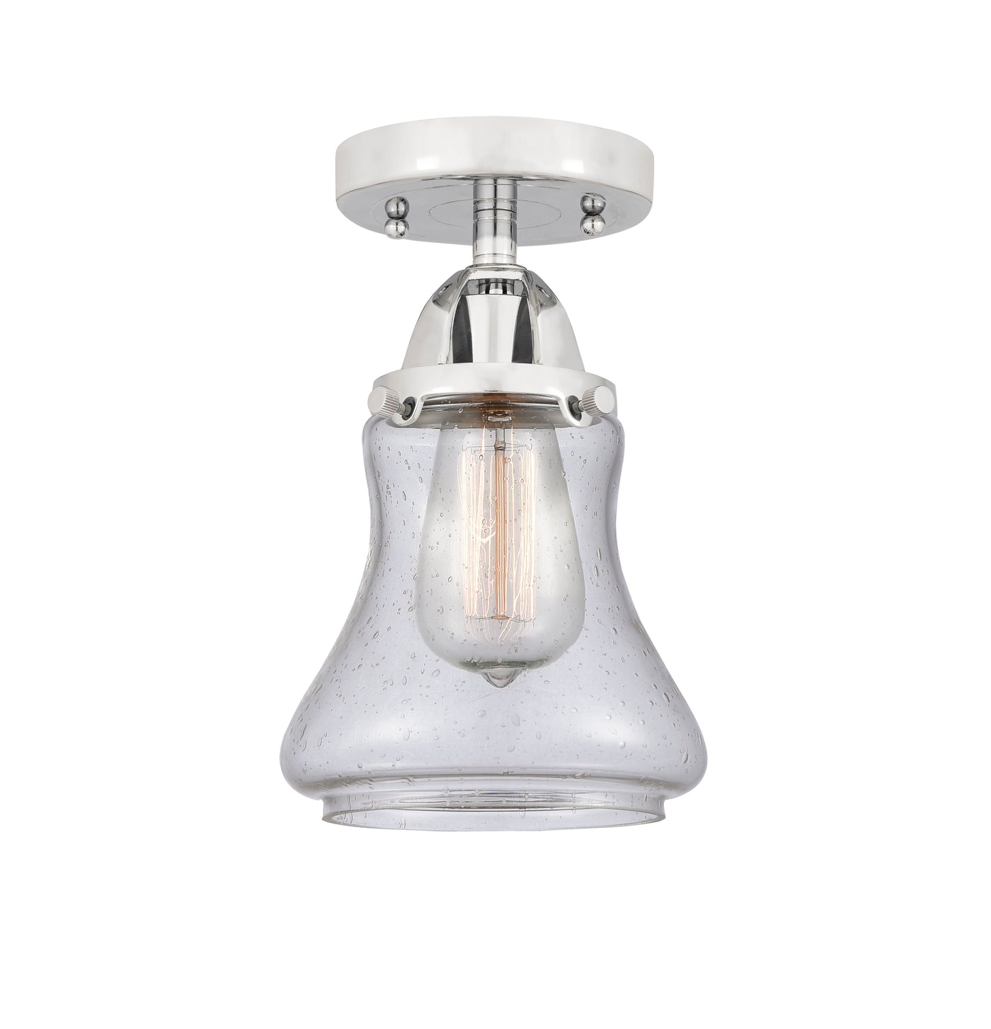 Nouveau Semi-Flush Brushed Nickel Cast Brass