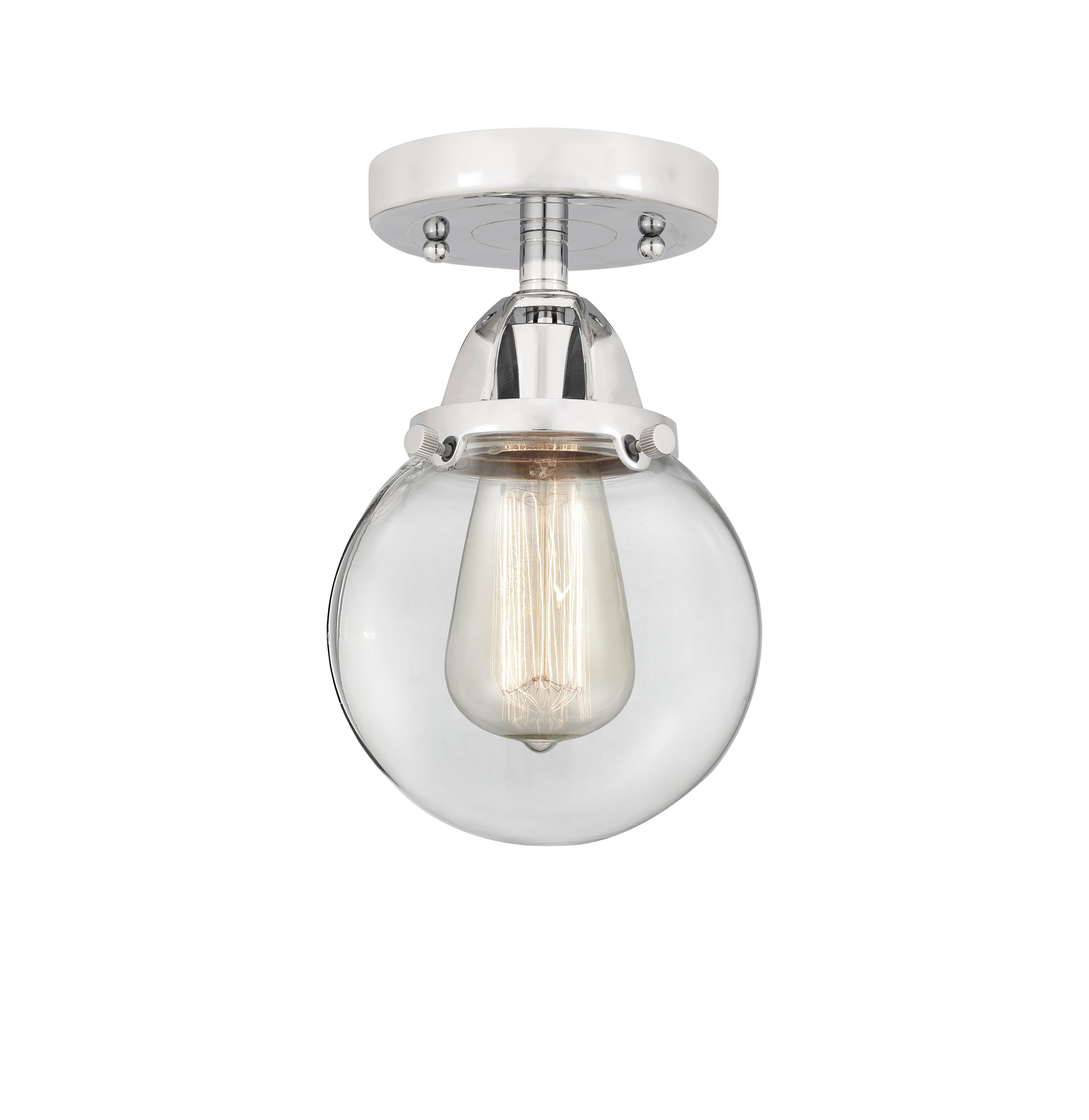 Nouveau Semi-Flush Mount Brushed Satin Nickel