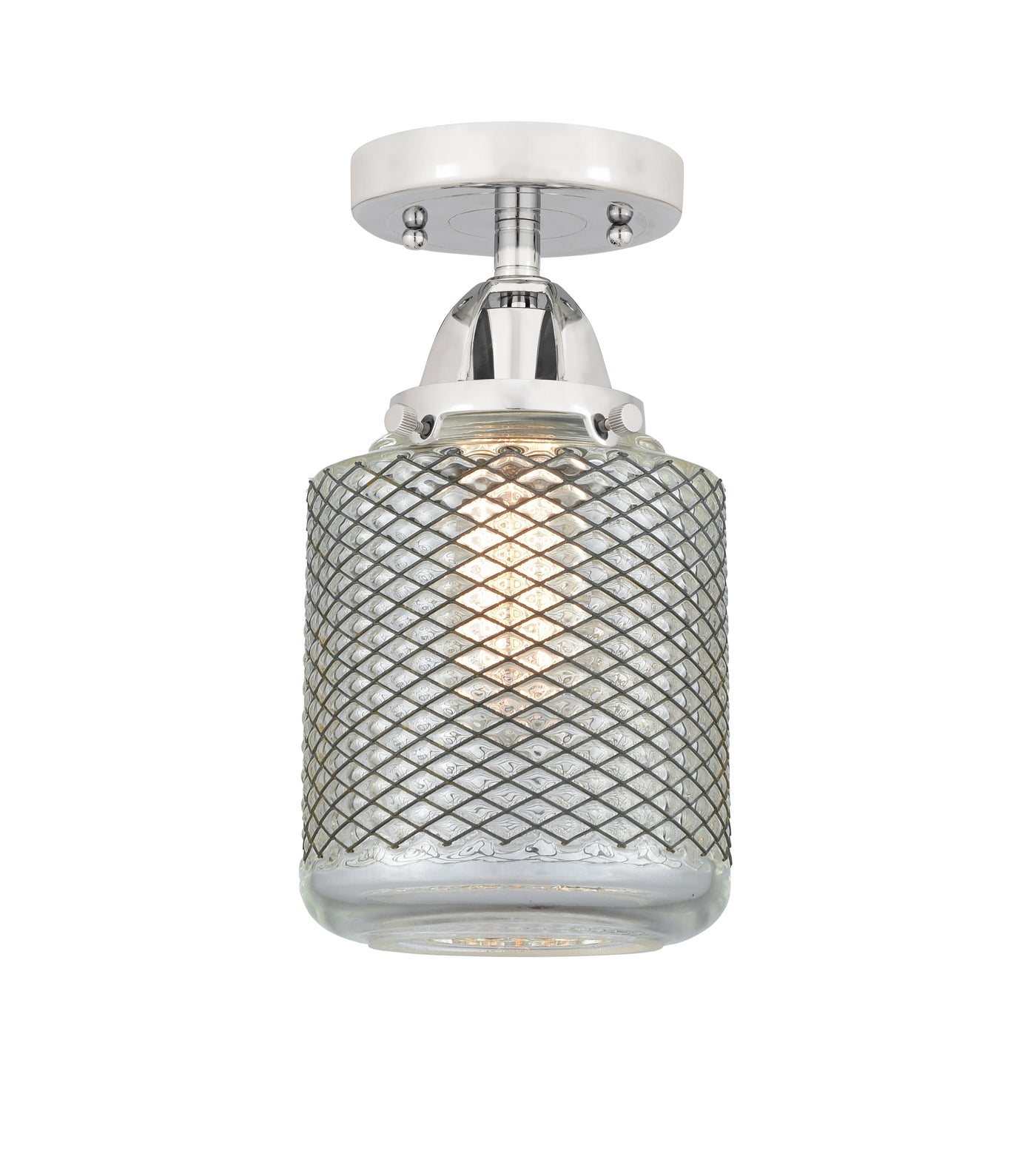 Nouveau Semi-Flush Mount Brushed Satin Nickel