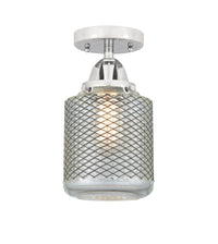 Nouveau Semi-Flush Mount Brushed Satin Nickel