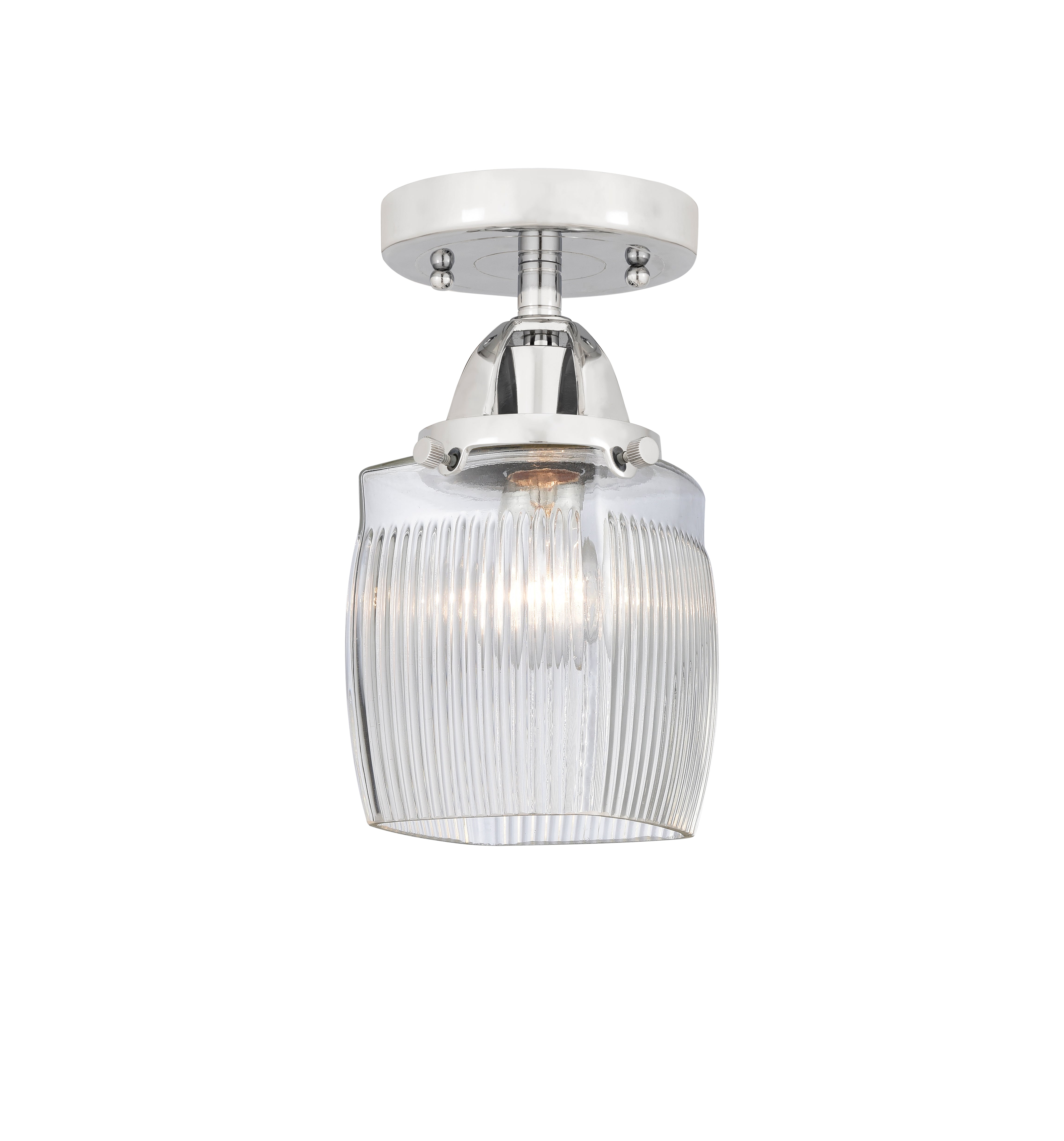 Nouveau Semi-Flush Mount 2 Lights Nickel