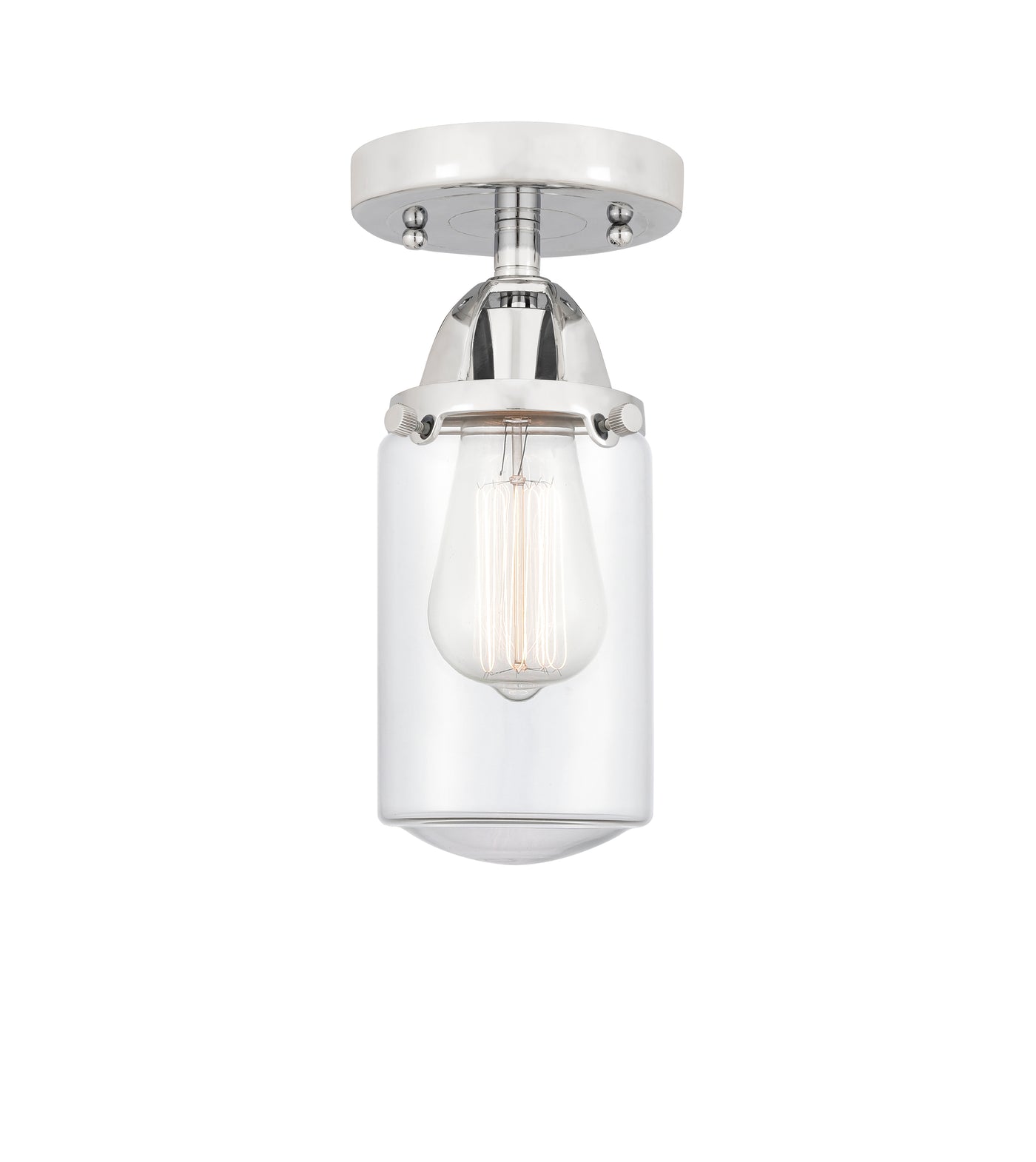Nouveau Semi-Flush Mount Brushed Satin Nickel