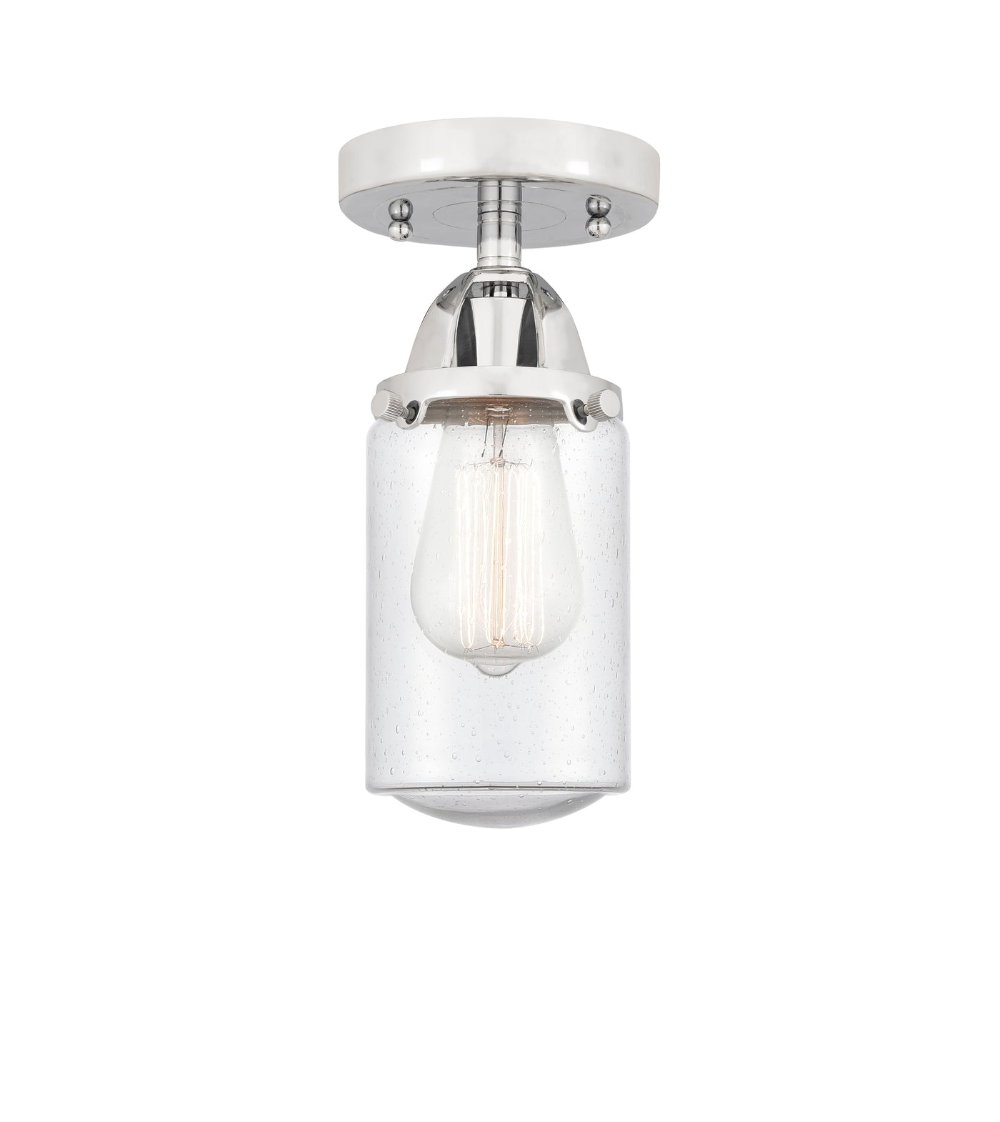 Nouveau Semi-Flush Mount Brushed Satin Nickel