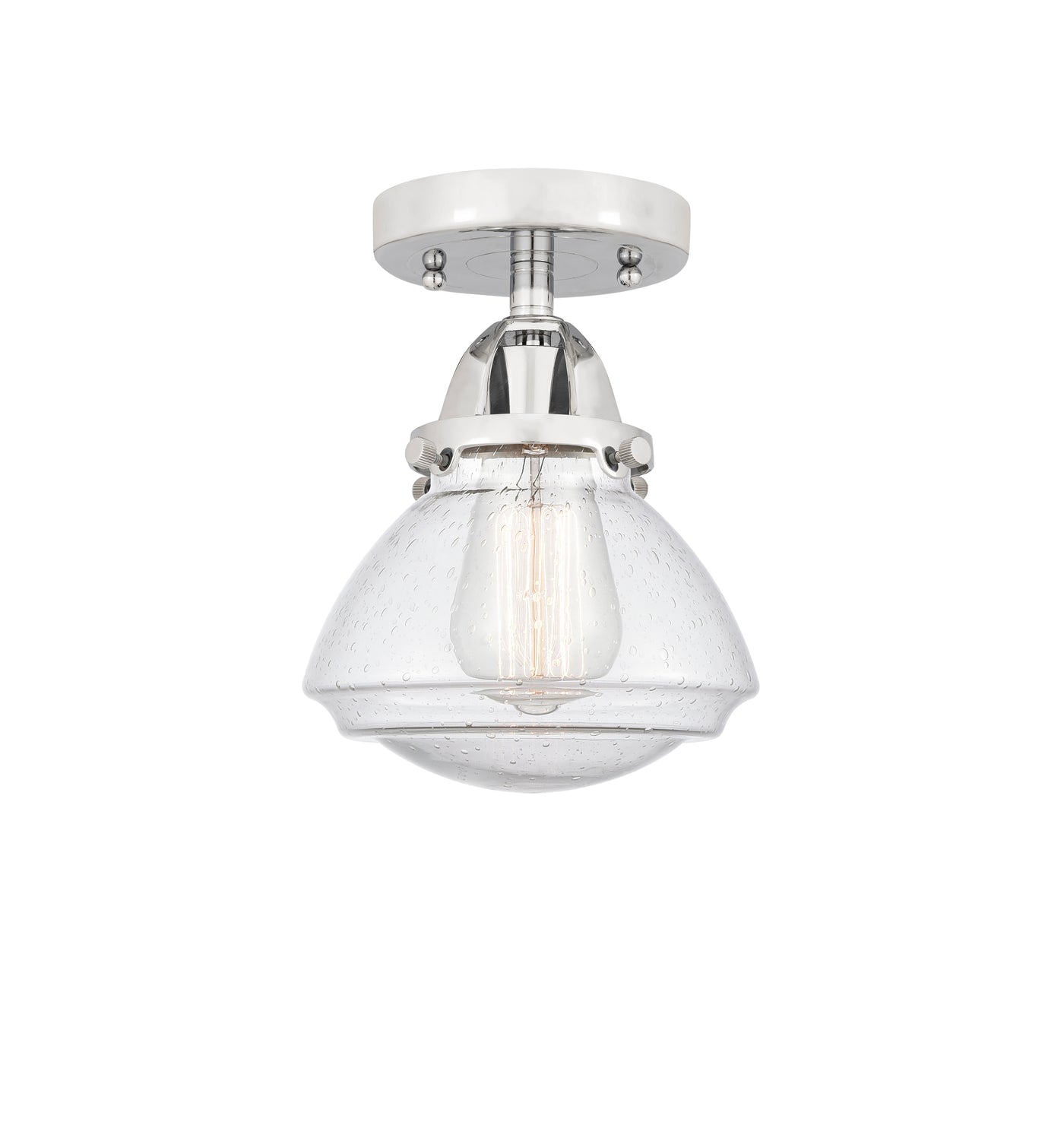 Nouveau Semi-Flush Mount Brushed Satin Nickel