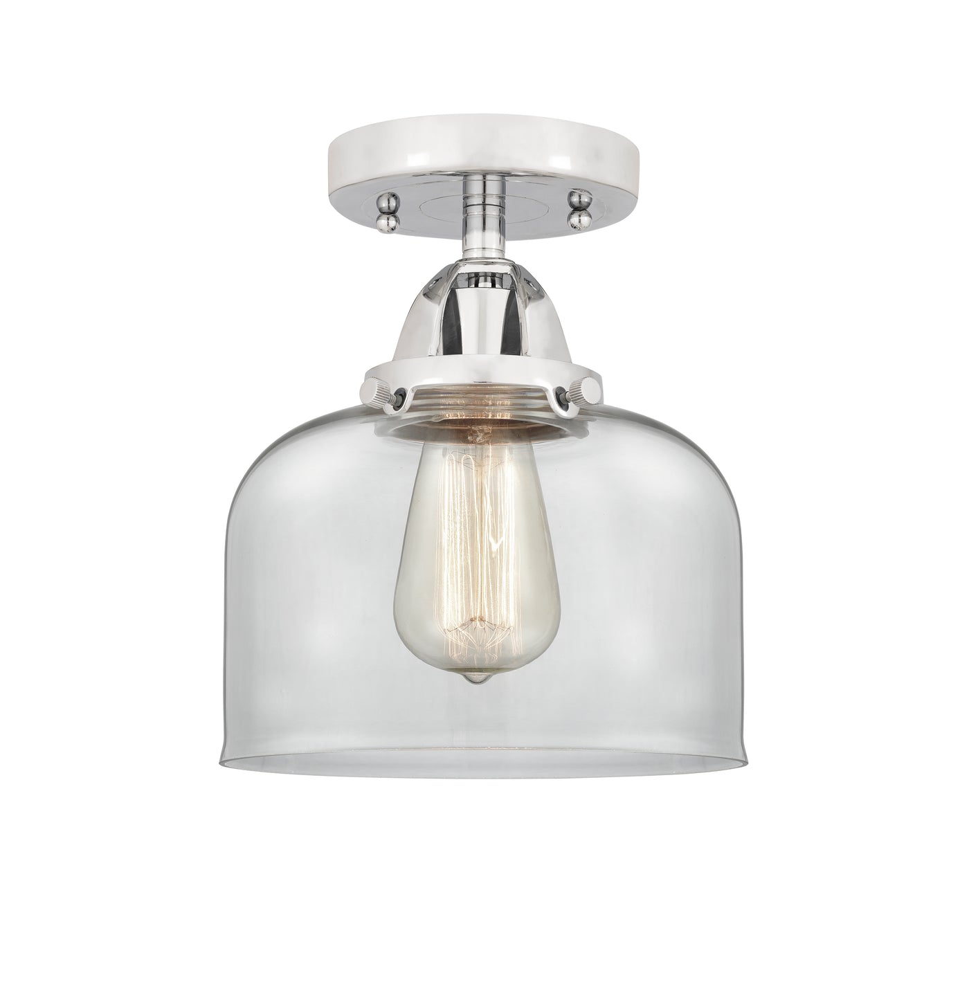 Nouveau Semi-Flush Mount Brushed Satin Nickel
