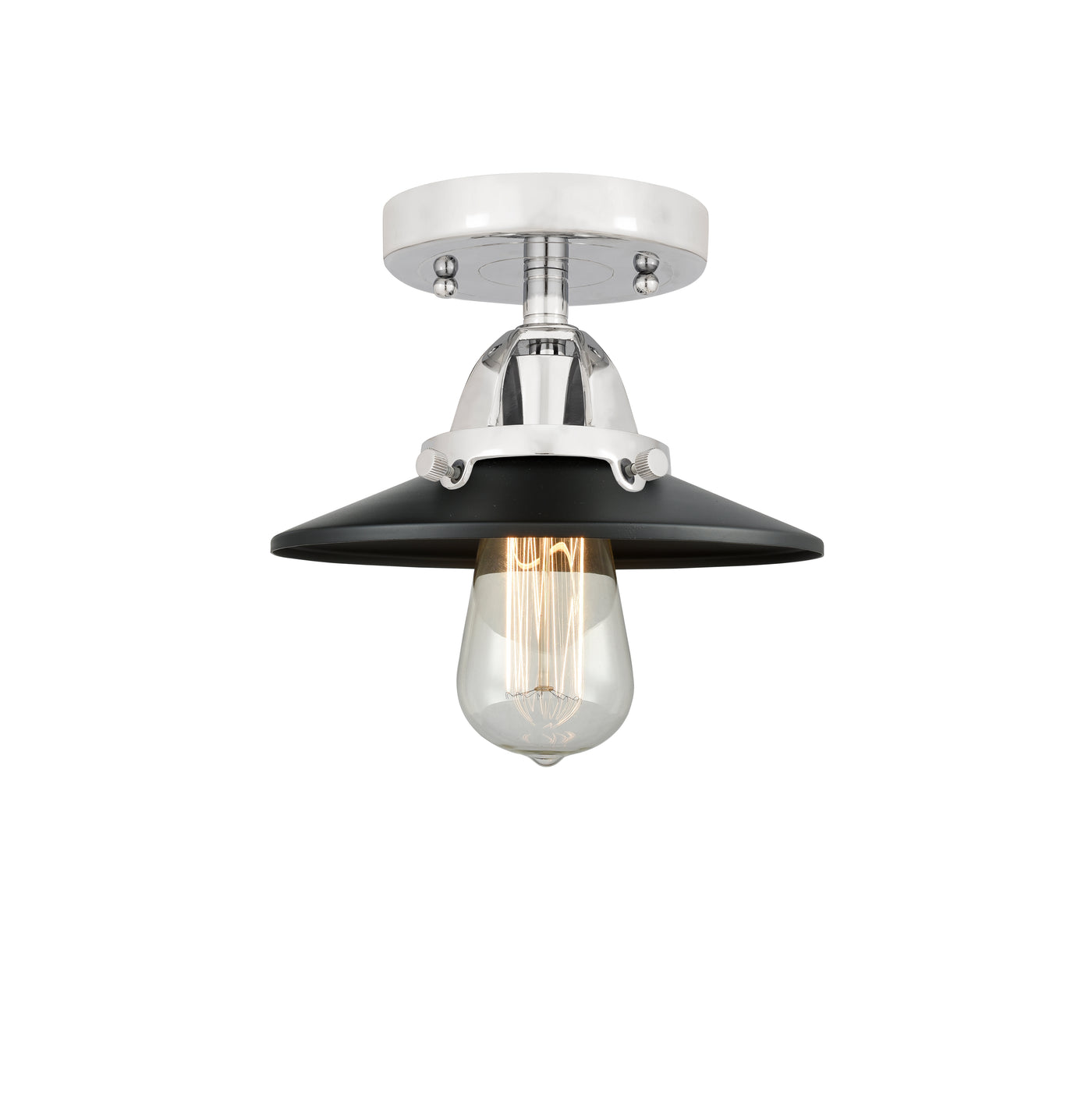 Nouveau Semi-Flush Mount Brushed Satin Nickel