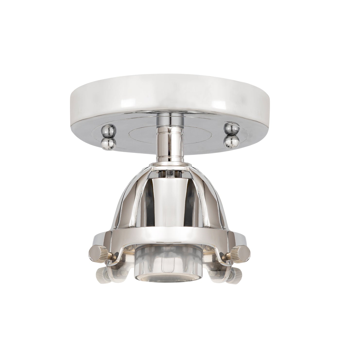 Nouveau Semi-Flush Mount Brushed Nickel Glass