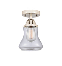 Nouveau Semi-Flush Brushed Nickel Cast Brass