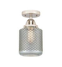Nouveau Semi-Flush Mount Brushed Satin Nickel