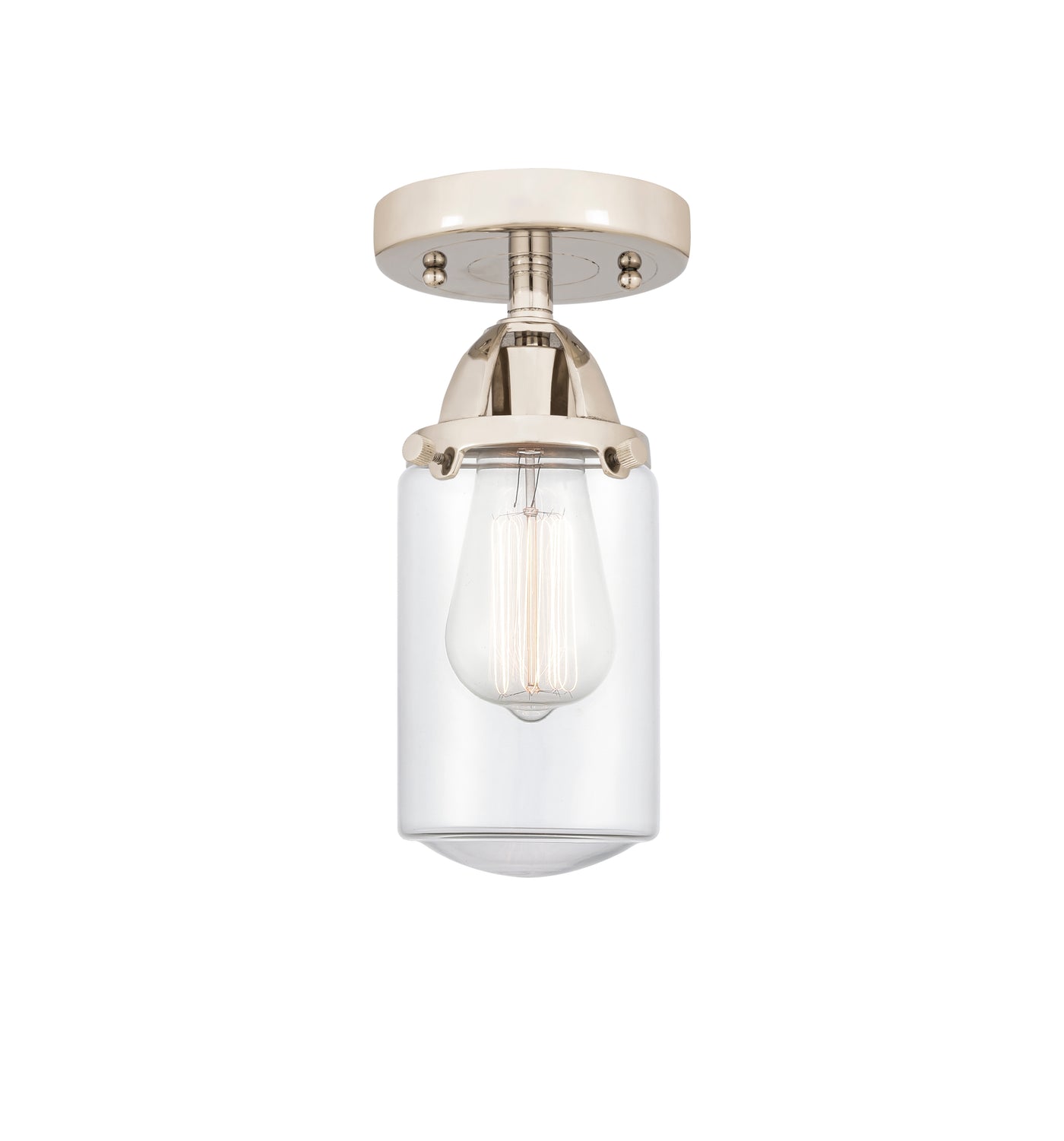 Nouveau Semi-Flush Mount Brushed Satin Nickel