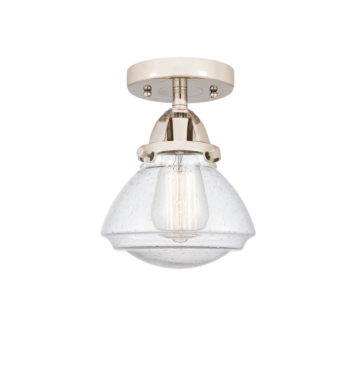 Nouveau Semi-Flush Mount Brushed Satin Nickel