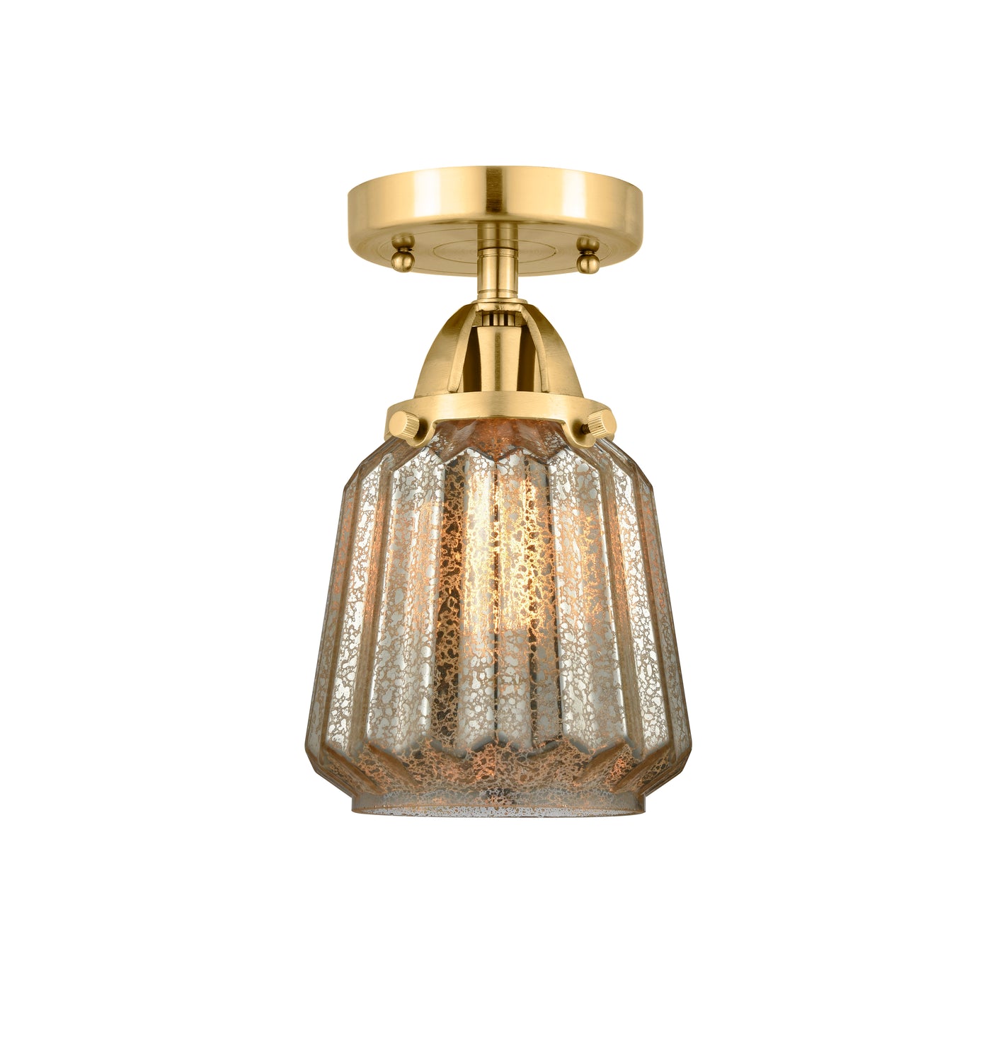 Nouveau Semi-Flush Mount Brushed Nickel Glass