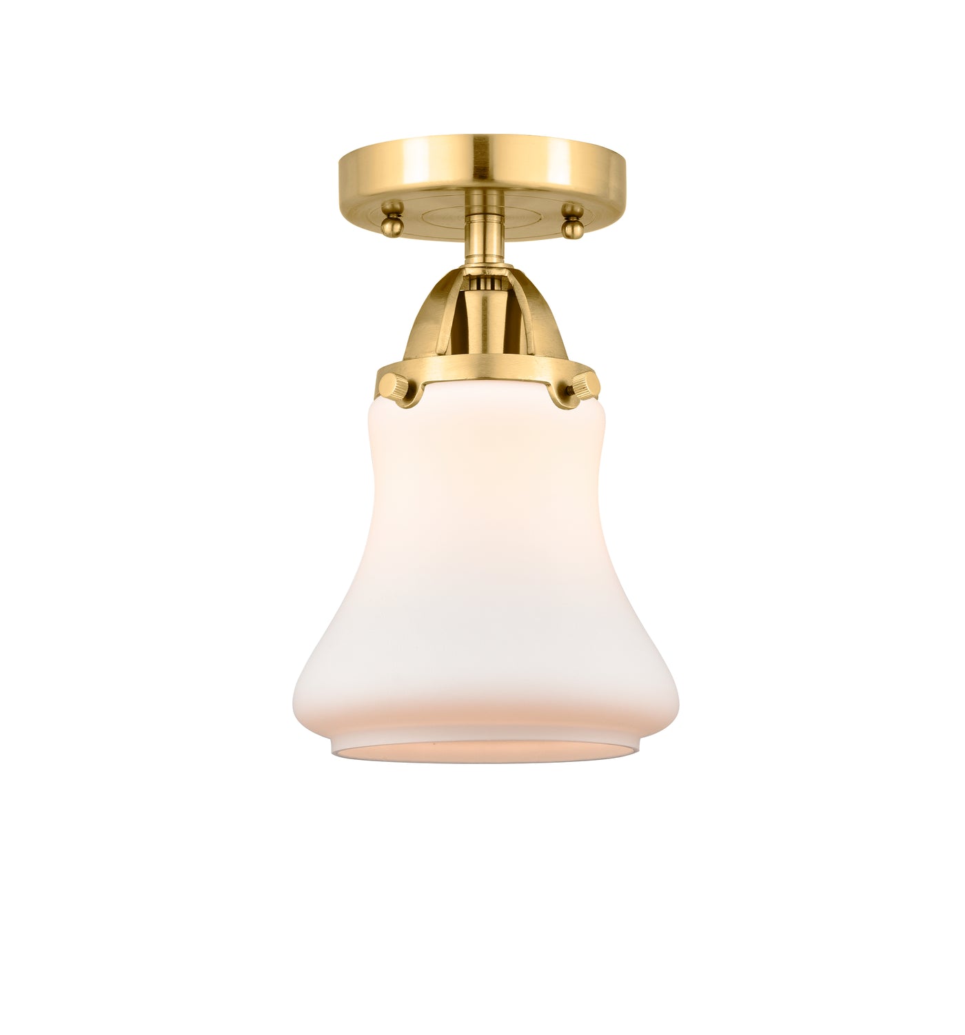 Nouveau Semi-Flush Brushed Nickel Cast Brass