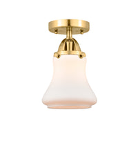 Nouveau Semi-Flush Brushed Nickel Cast Brass