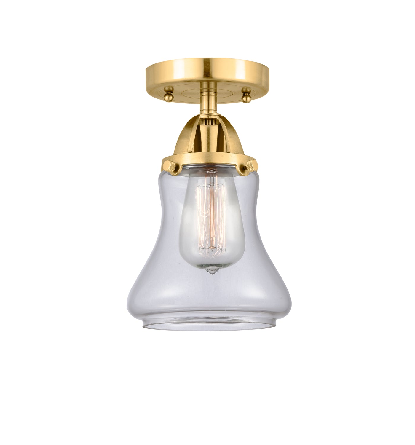 Nouveau Semi-Flush Brushed Nickel Cast Brass