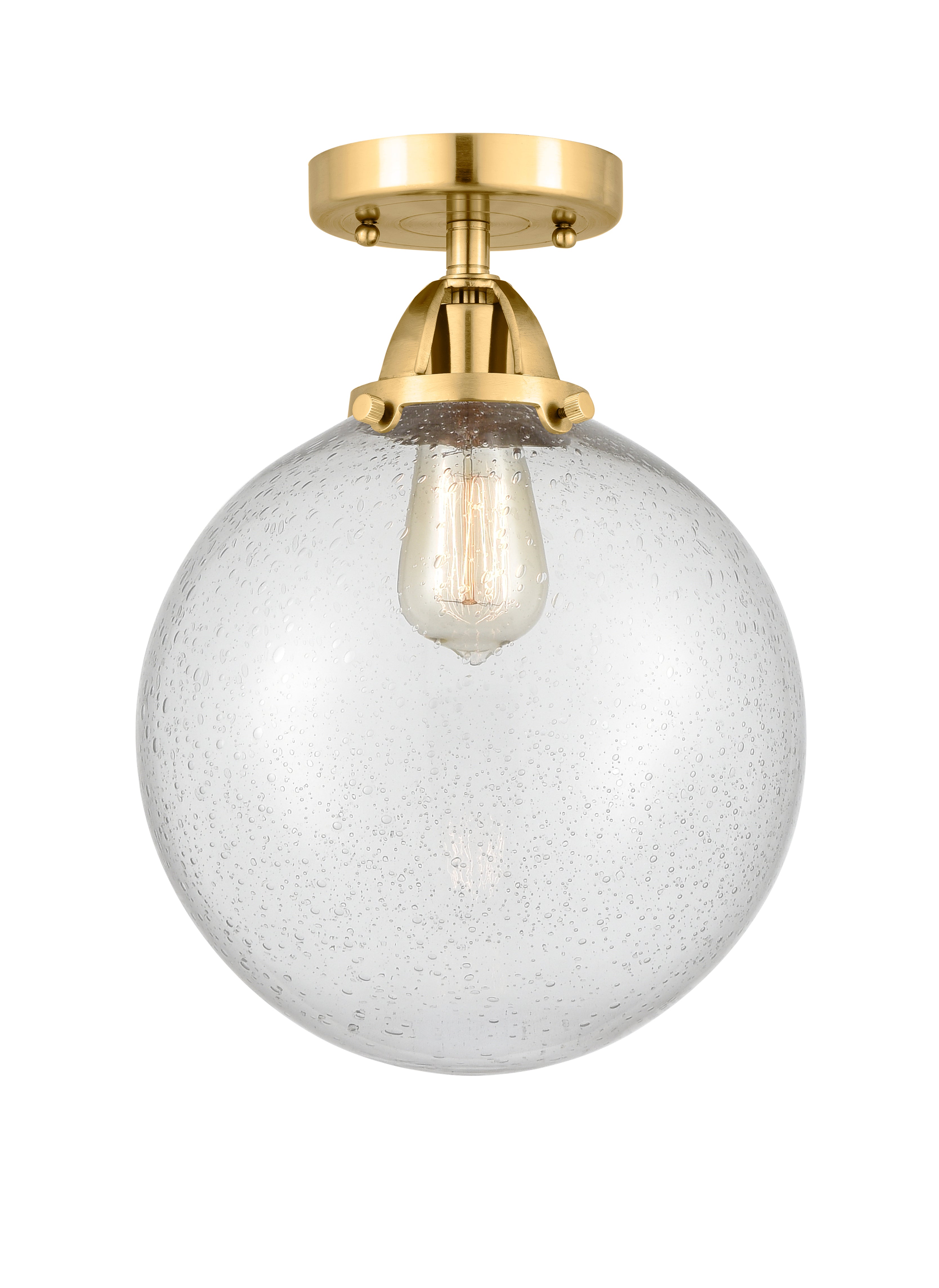 Nouveau Semi-Flush Mount Brushed Satin Nickel