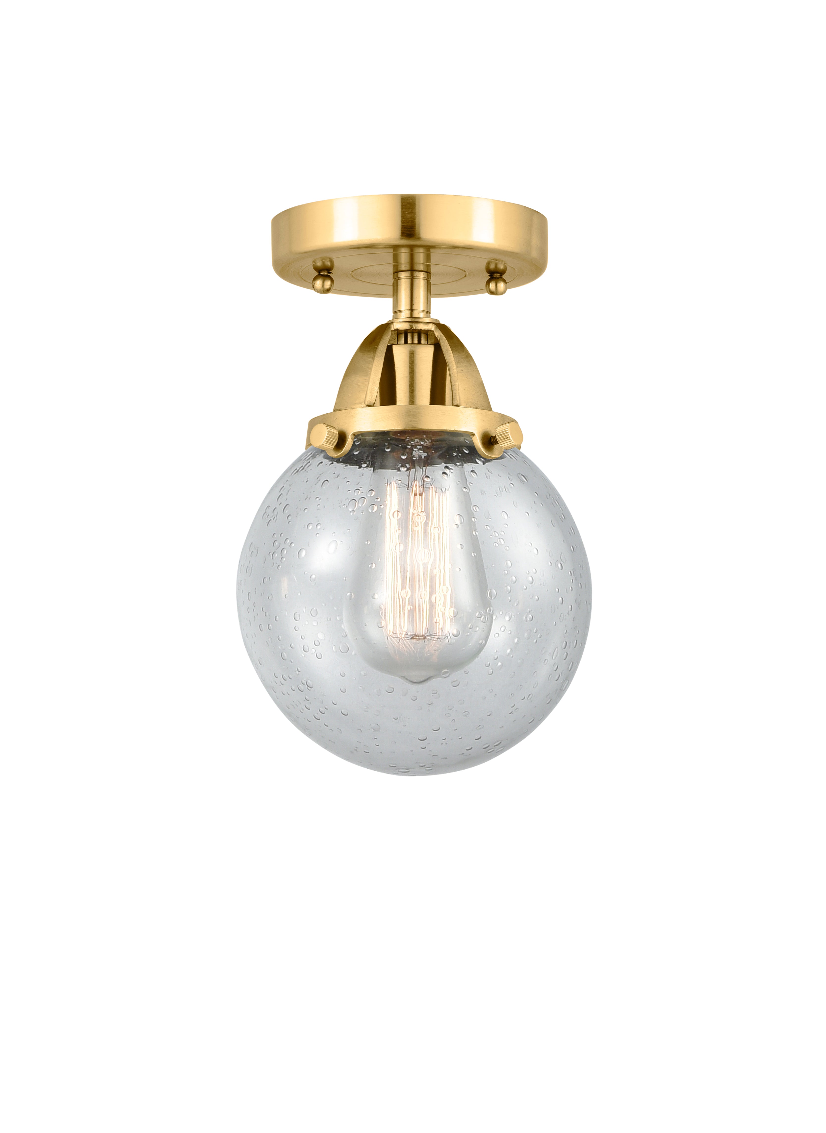 Nouveau Semi-Flush Mount Brushed Satin Nickel
