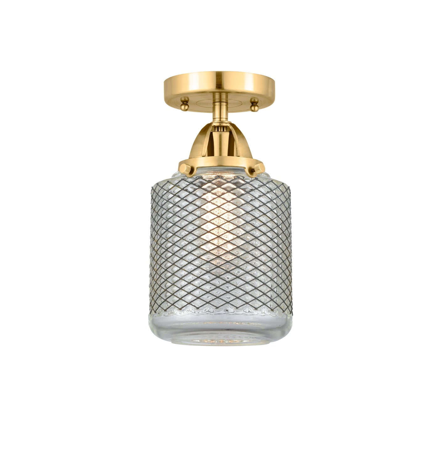 Nouveau Semi-Flush Mount Brushed Satin Nickel