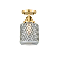 Nouveau Semi-Flush Mount Brushed Satin Nickel