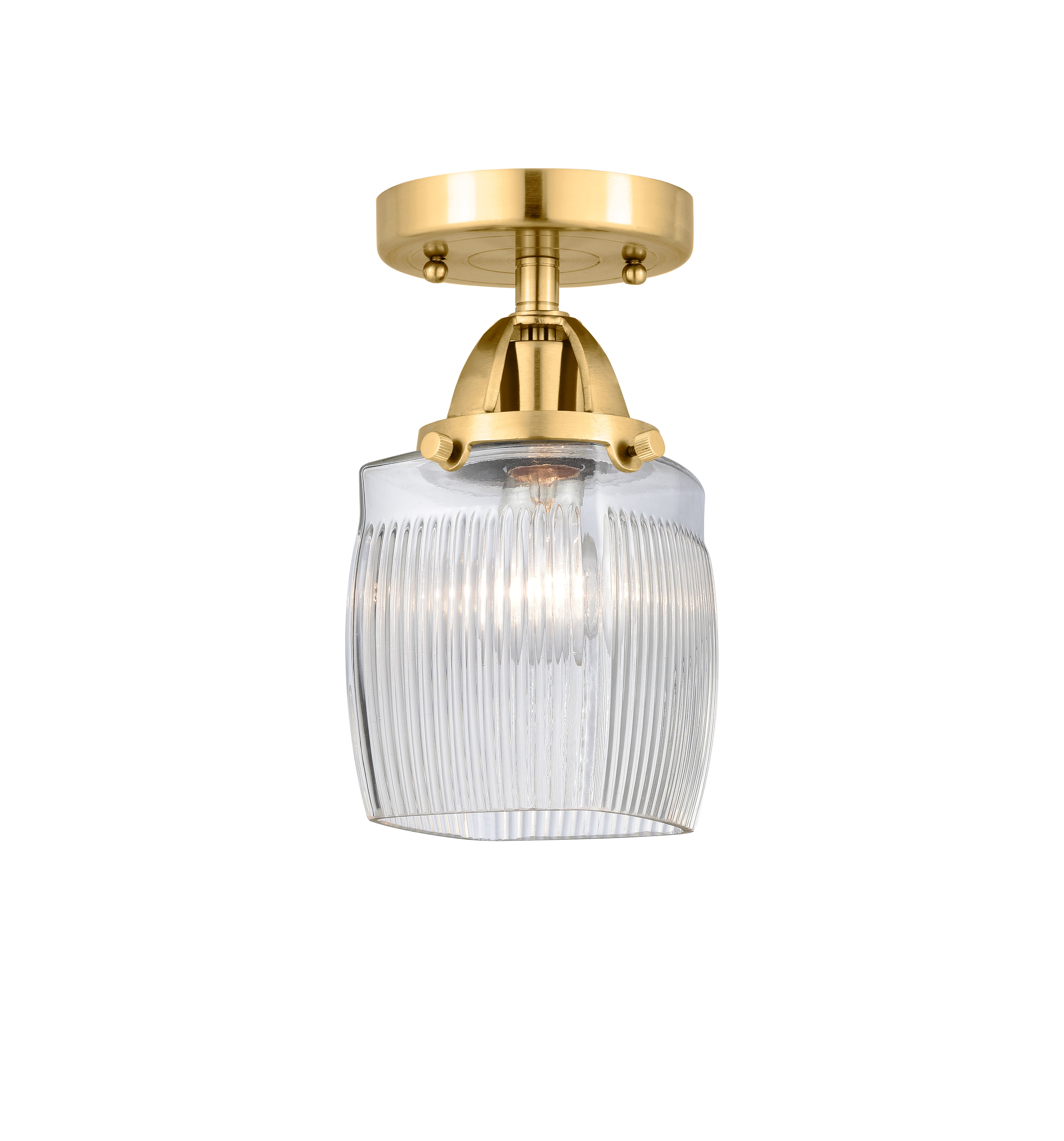 Nouveau Semi-Flush Mount 2 Lights Nickel