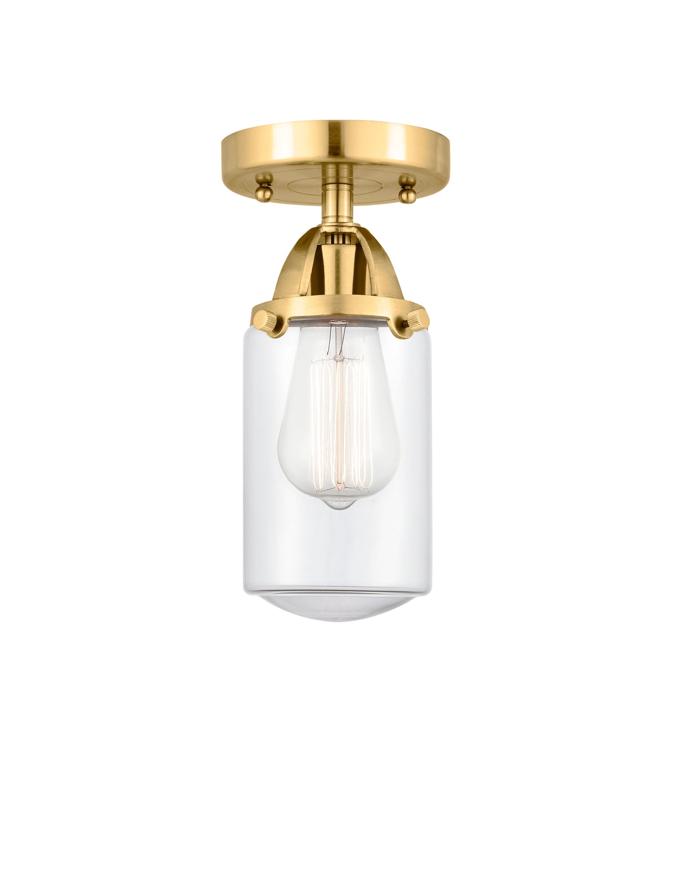 Nouveau Semi-Flush Mount Brushed Satin Nickel