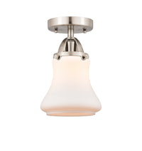 Nouveau Semi-Flush Brushed Nickel Cast Brass