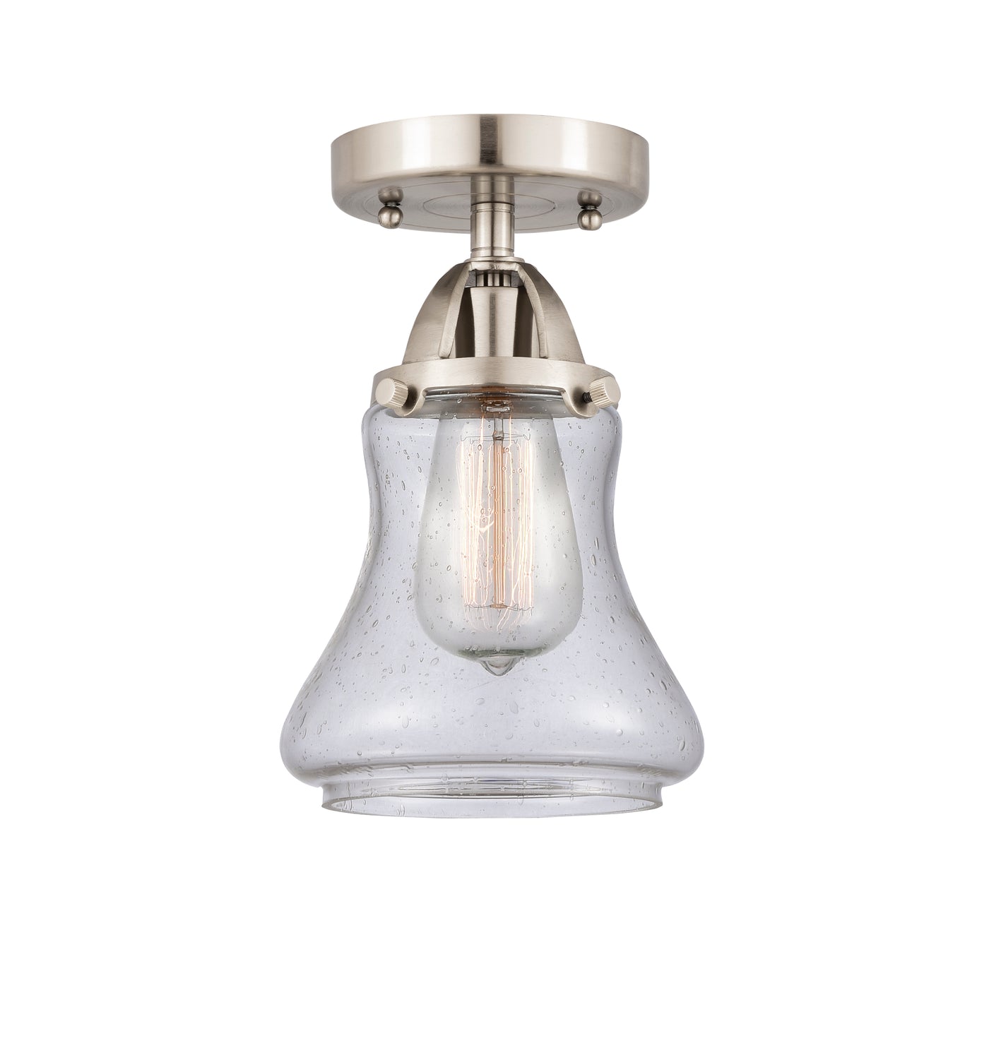 Nouveau Semi-Flush Brushed Nickel Cast Brass