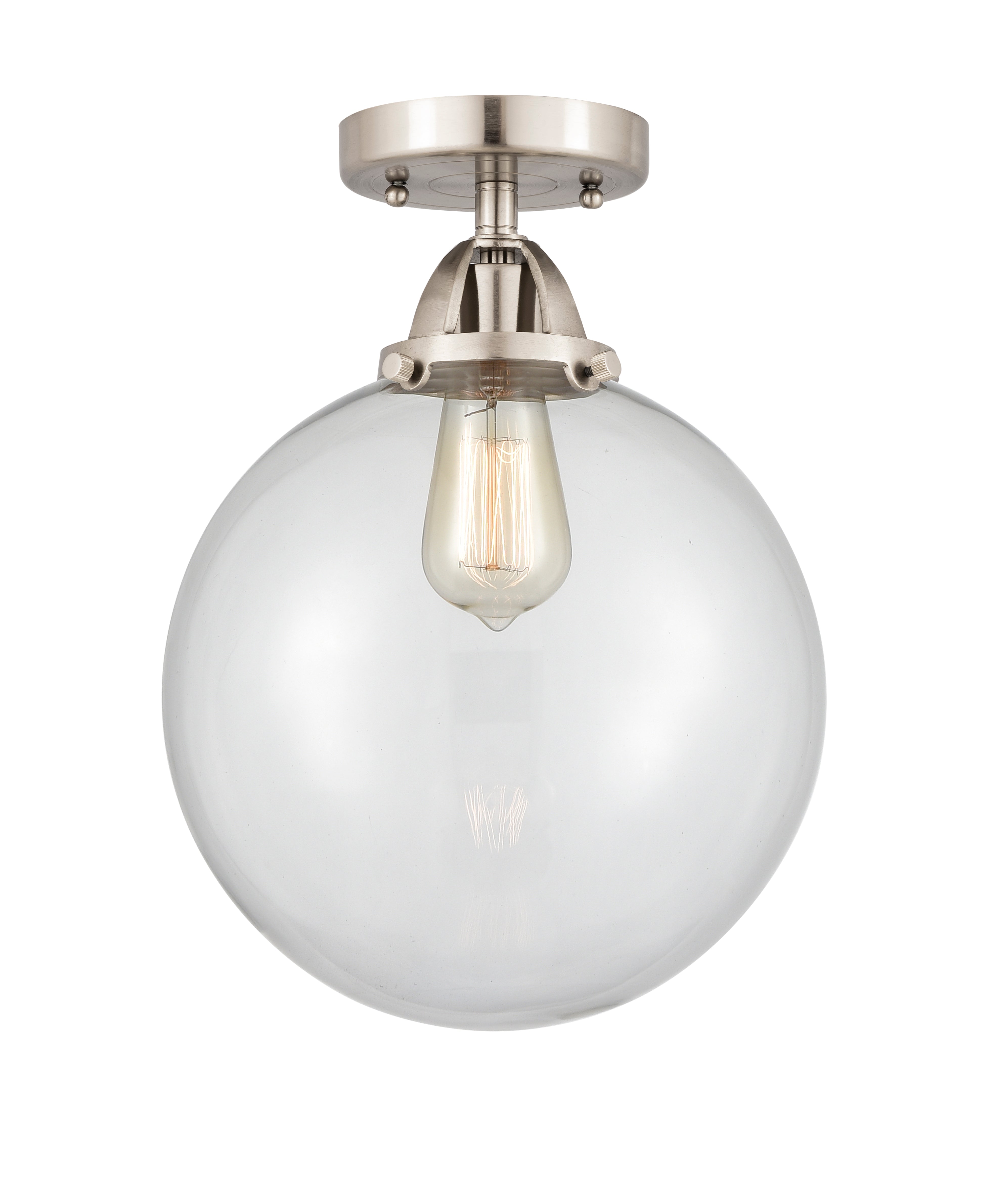 Nouveau Semi-Flush Mount Brushed Satin Nickel