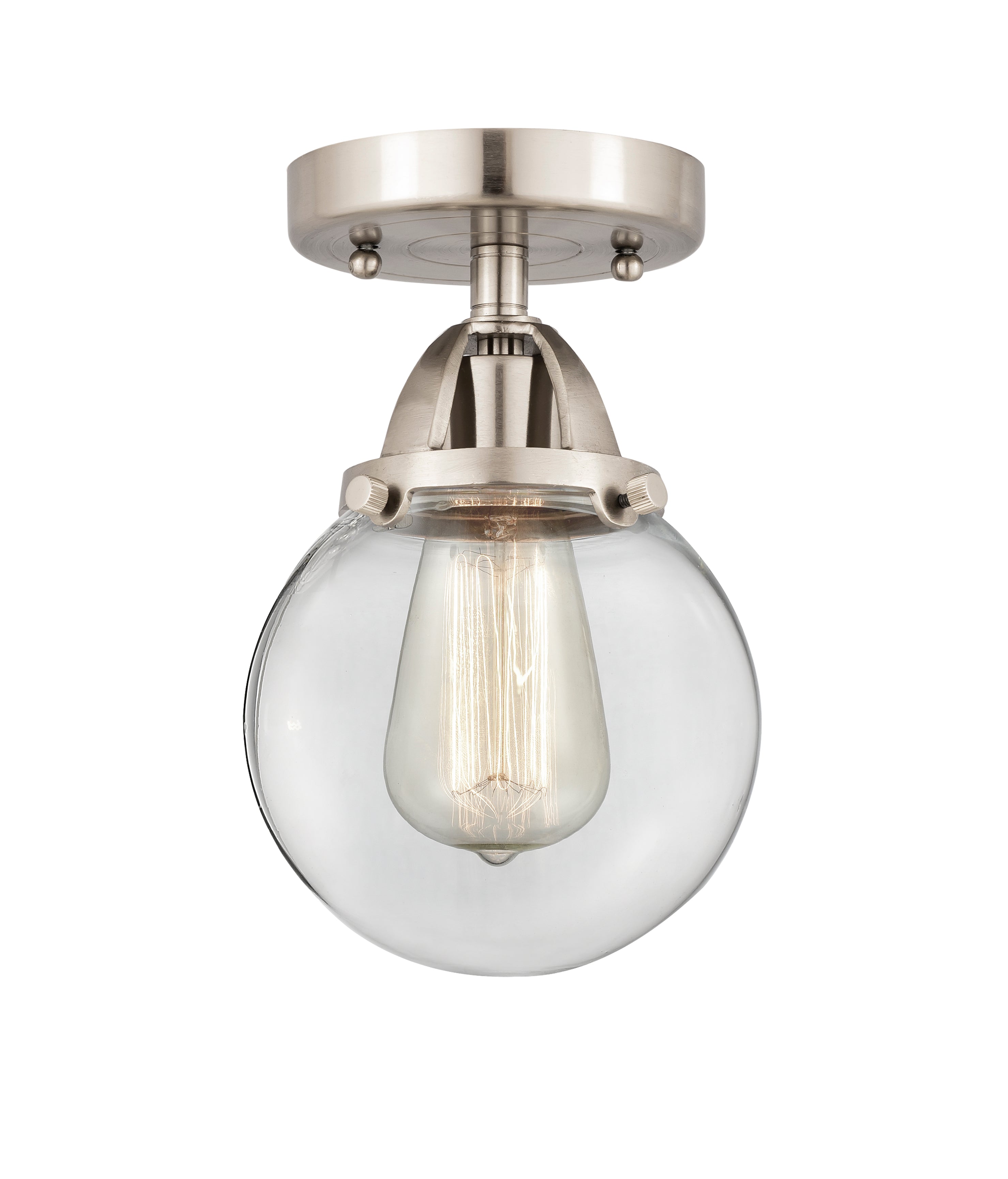 Nouveau Semi-Flush Mount Brushed Satin Nickel