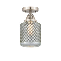 Nouveau Semi-Flush Mount Brushed Satin Nickel