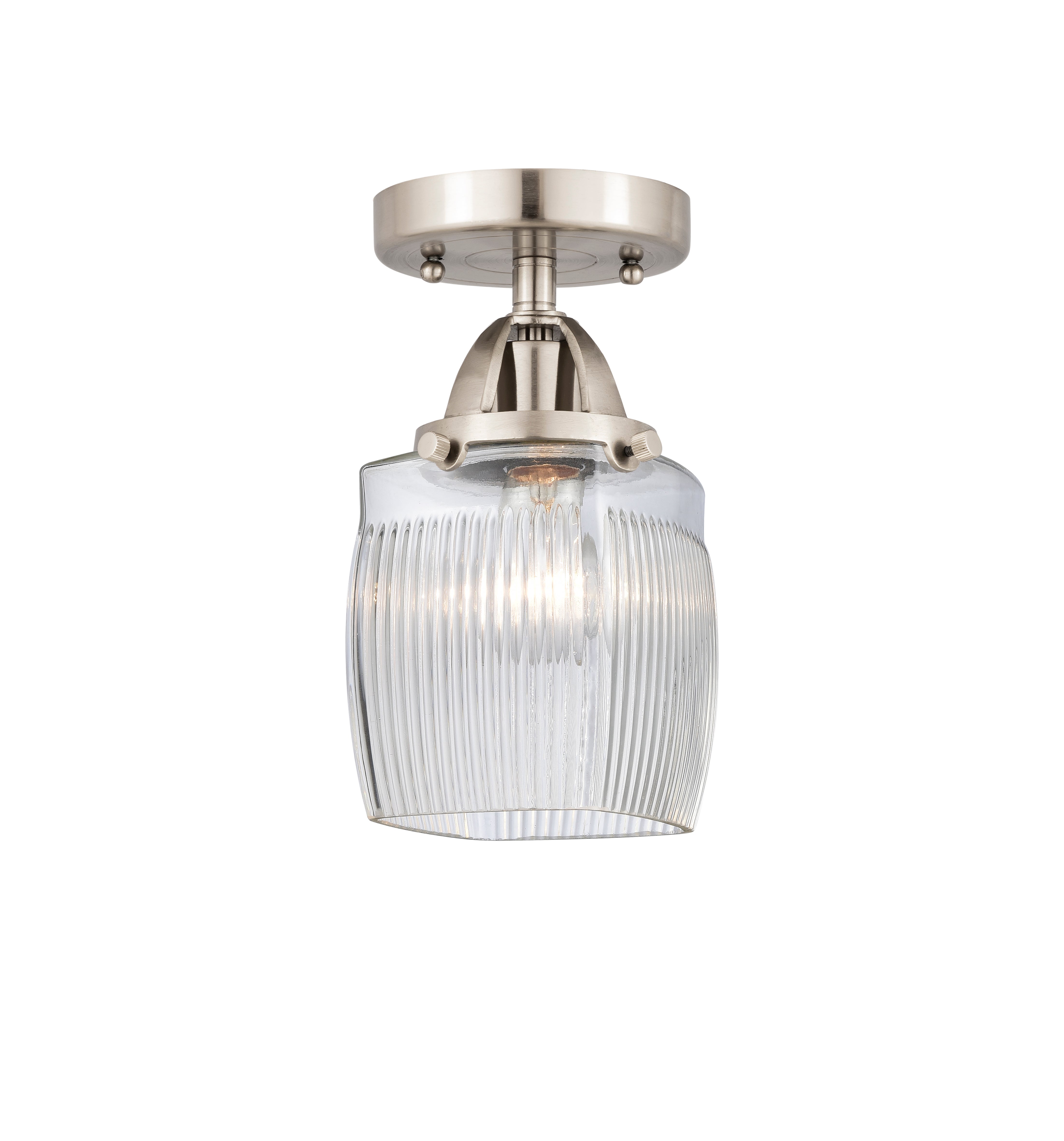 Nouveau Semi-Flush Mount 2 Lights Nickel